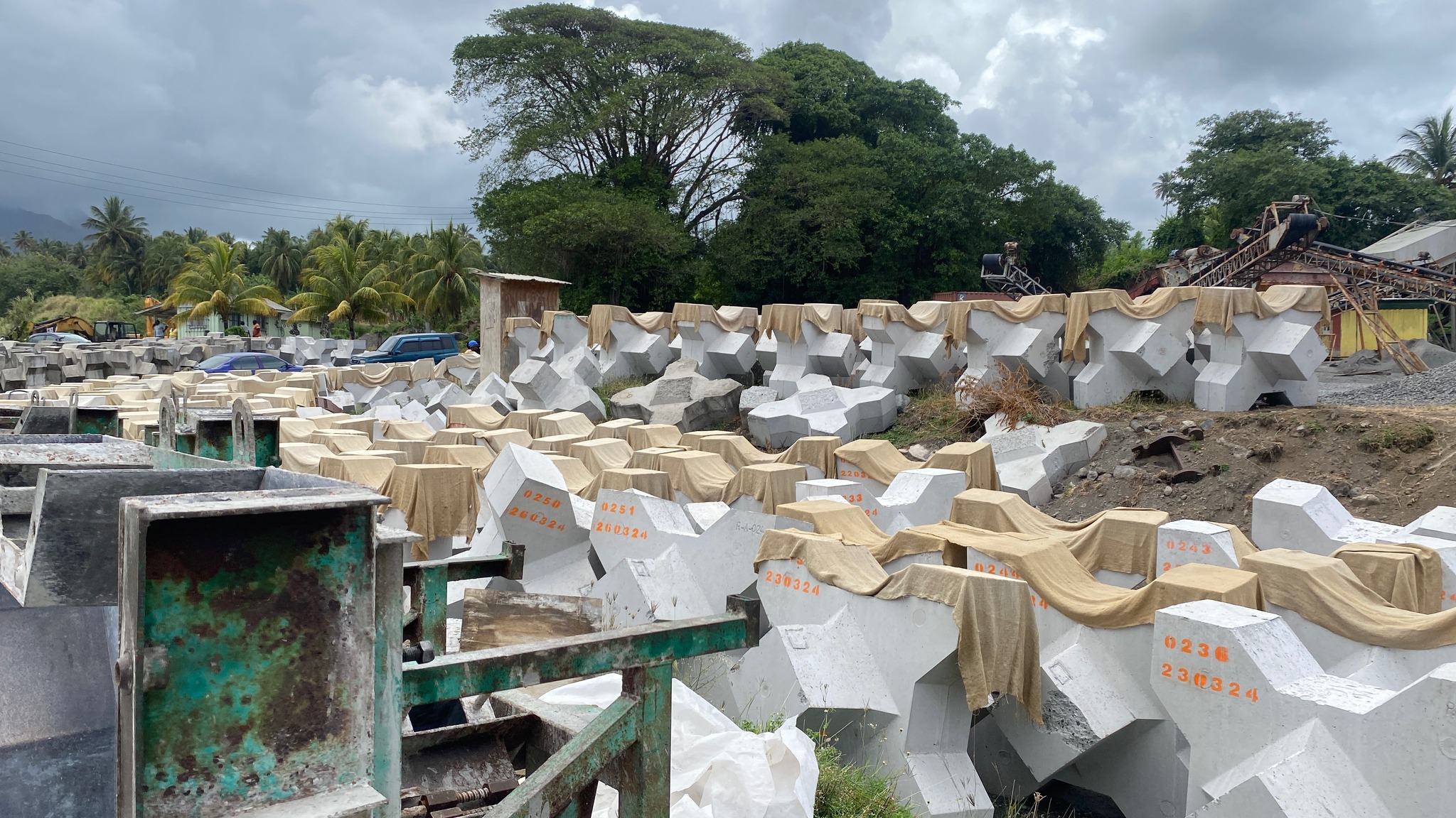 Preparatory works for the Sandy Bay Sea Defense and River Defense ...