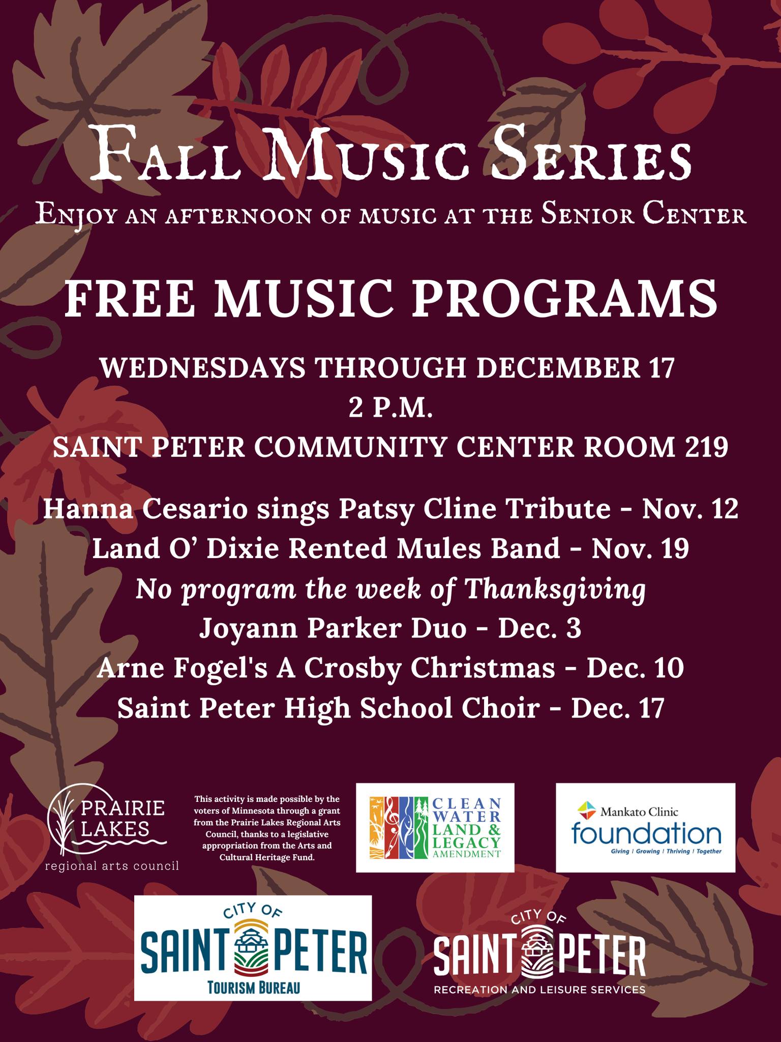 Saint - The Fall Music Series 2025 is coming to the end with only 5 ...
