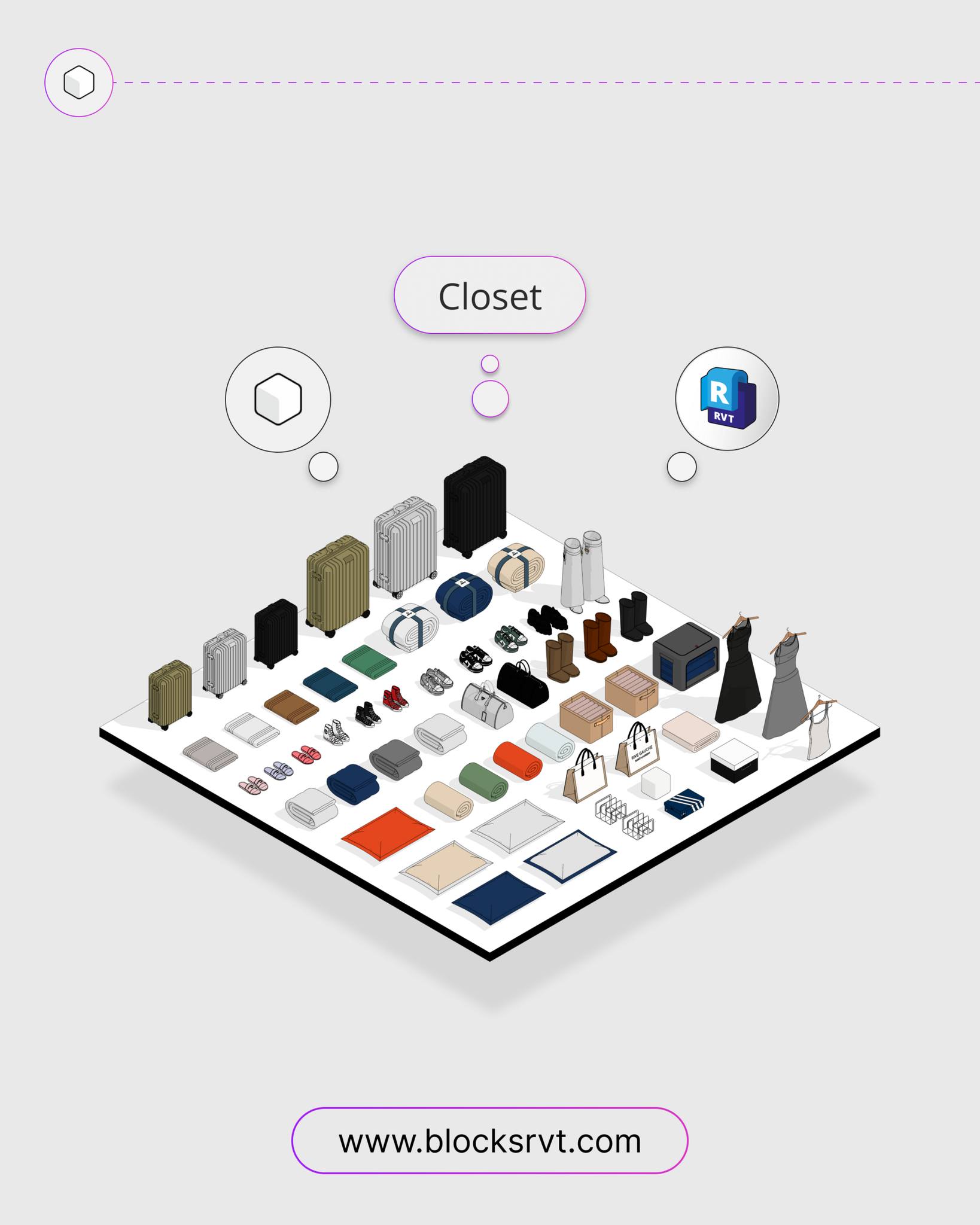 Blocks Revit - 👗 Descubra a incrível coleção de #Closet da... | Facebook