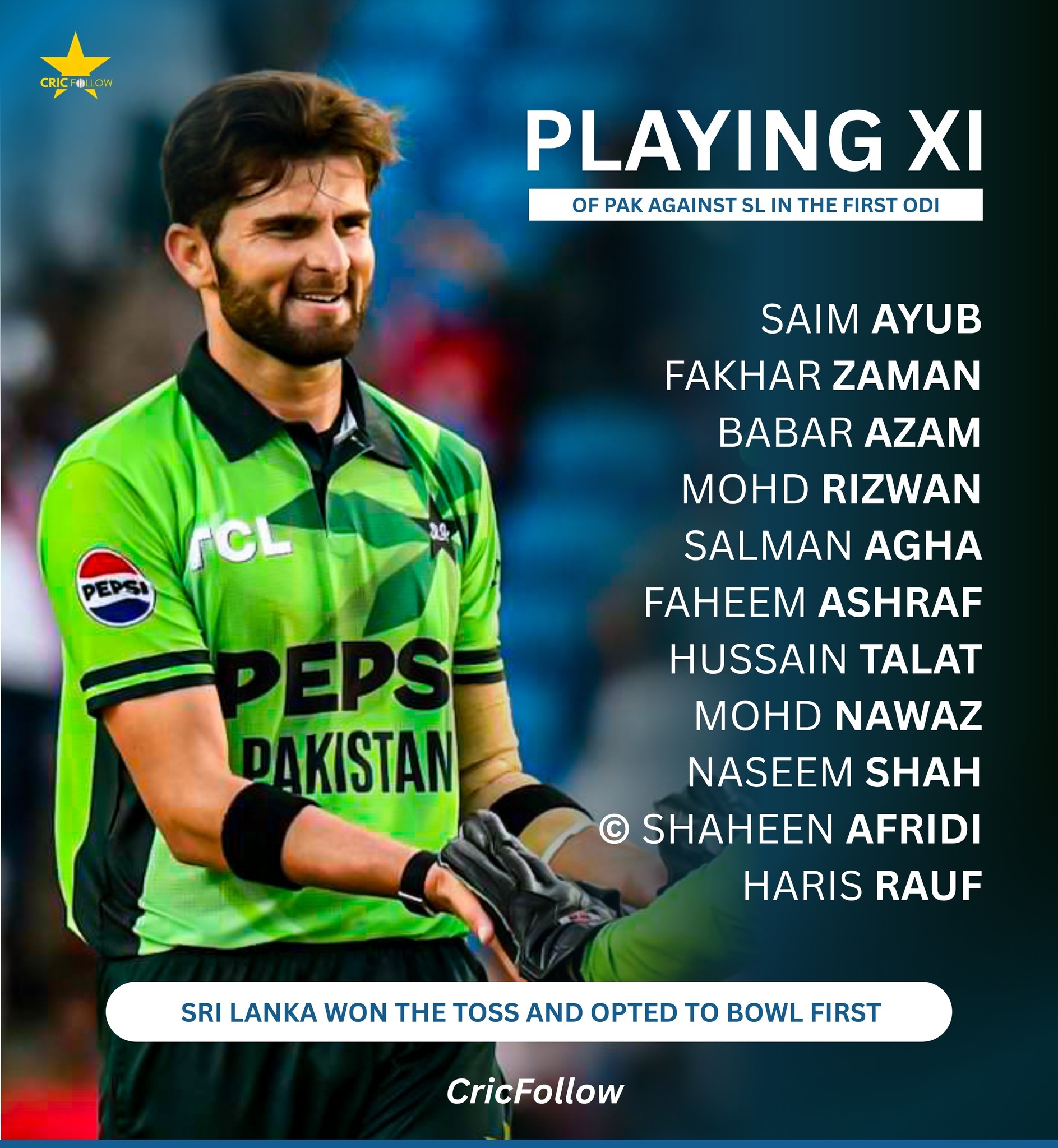 CricFollow - 🚨 Sri Lanka won the toss and decided to bowl first against ...