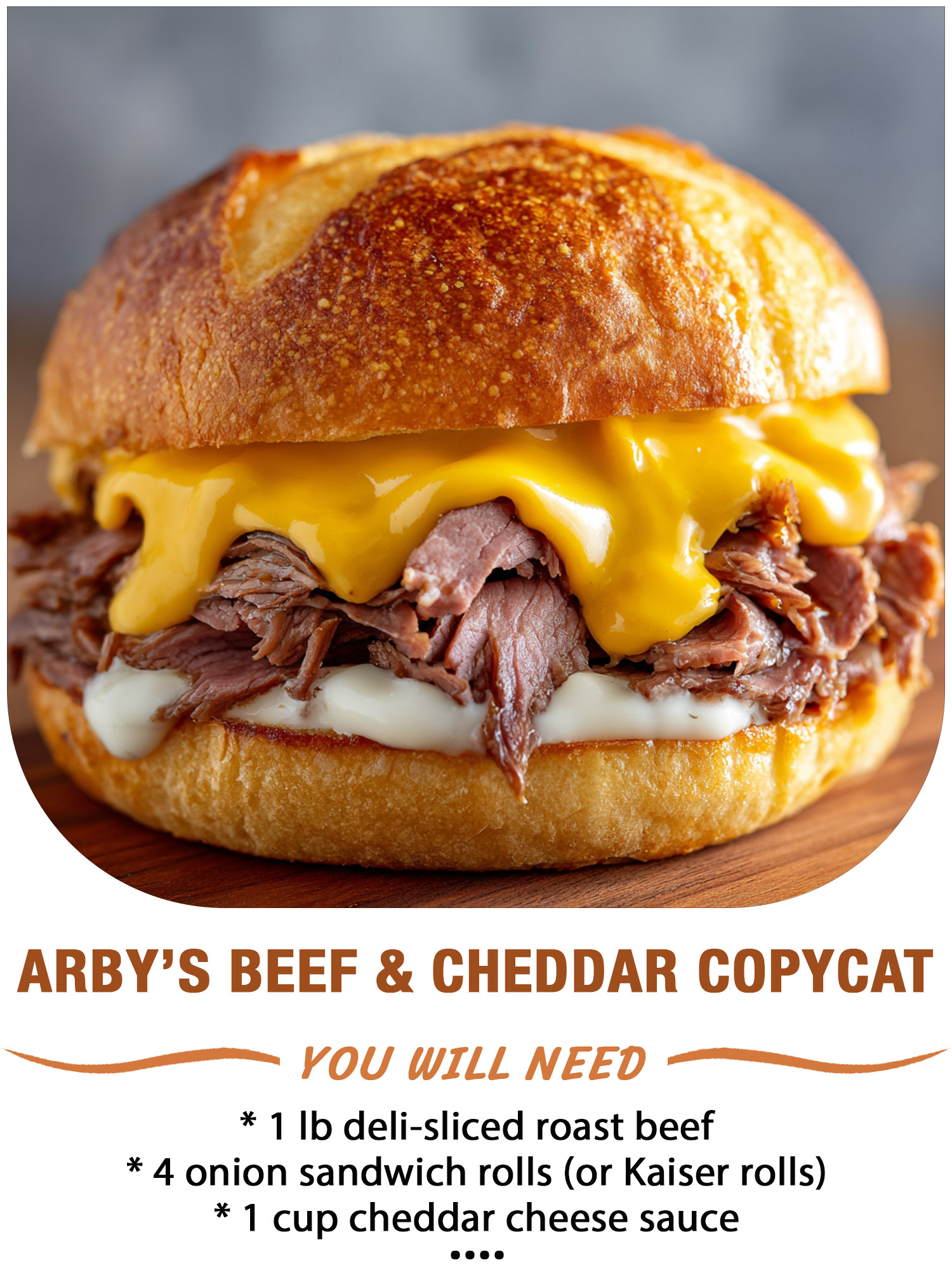 Easy - 🍔🥩 Arby’s Beef & Cheddar Copycat 🧀🧅 Tender roast beef, tangy