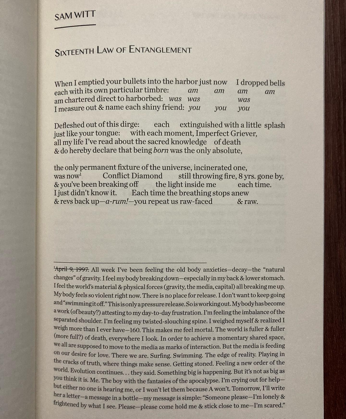 beautiful poem by sam witt in MR 50 1&2 - Mississippi Review