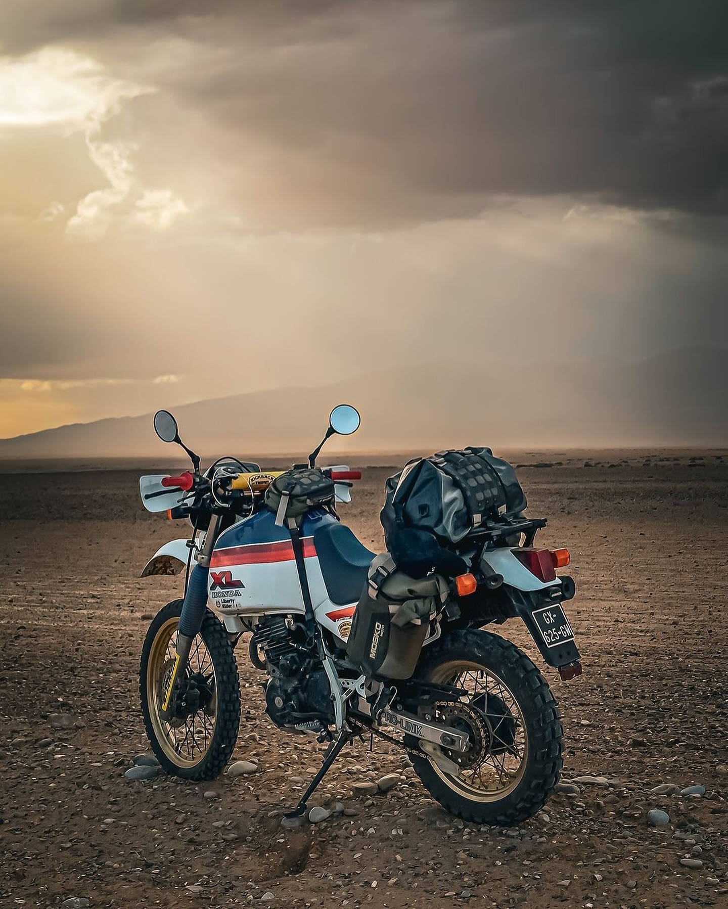 Ridding through Morocco on a Honda XL 600 sounds like our version