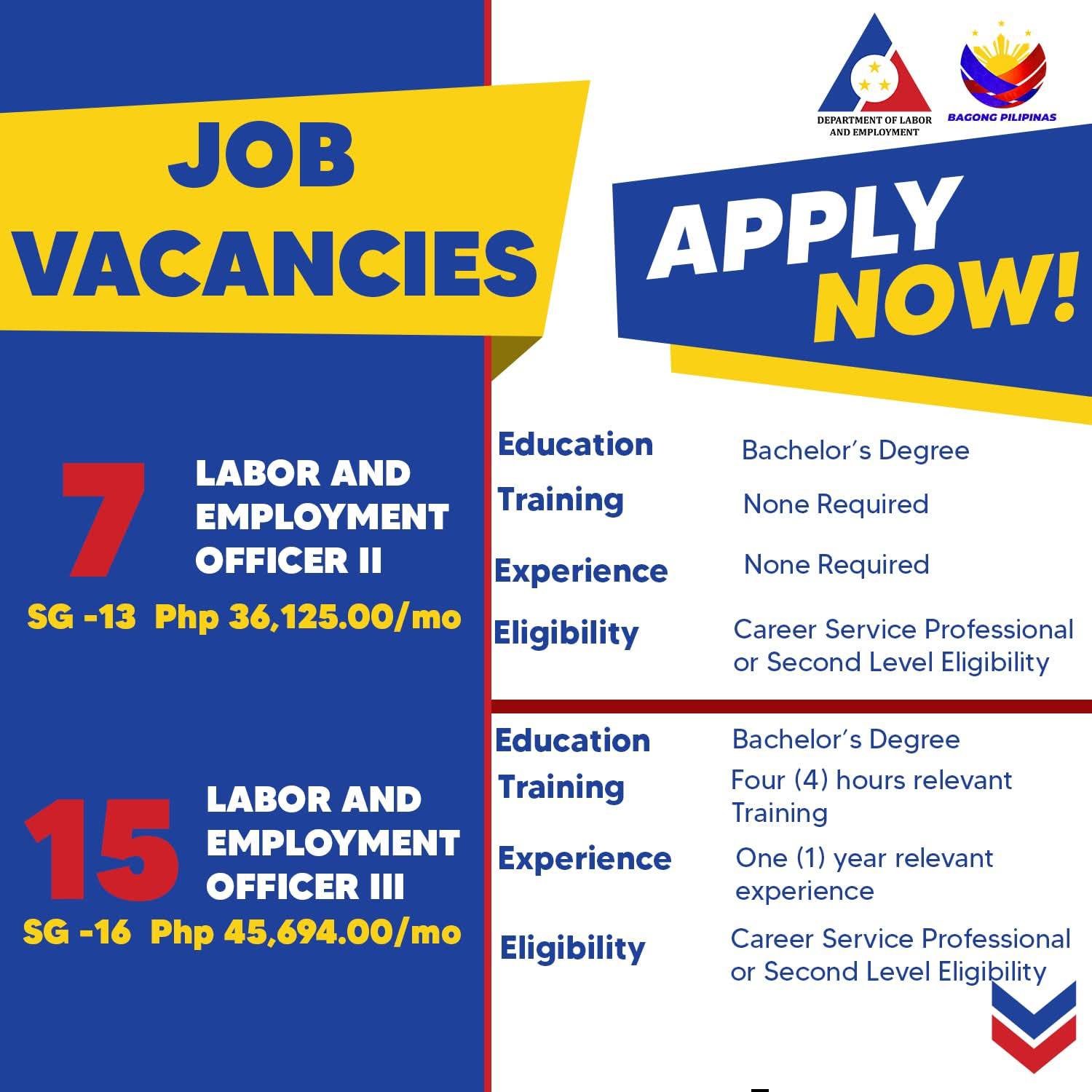 𝗝𝗼𝗶𝗻 𝘁𝗵𝗲 𝗗𝗢𝗟𝗘 𝗥𝗲𝗴𝗶𝗼𝗻 𝟭... - Philippine Government Job Hiring | Facebook