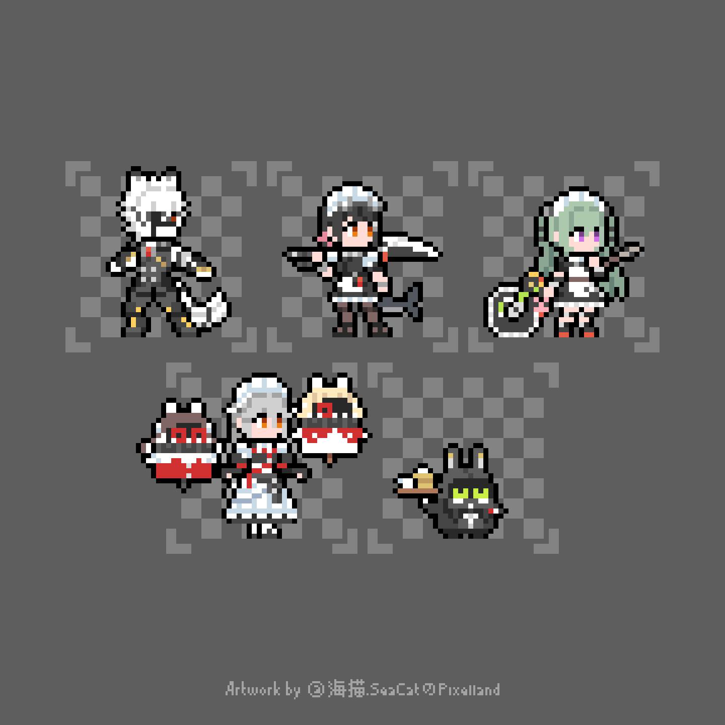 人物图 海猫.SeaCat - 像素角色图-《绝区零- 维多利亚家政》 Character design