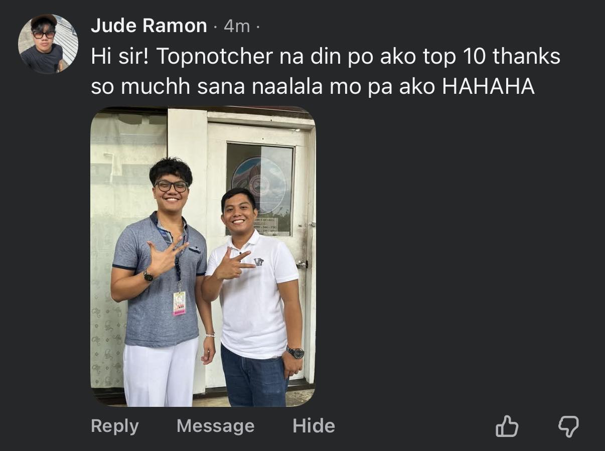 Sir - Top 10!😍 Congrats, Sir Jude! (GenSci major) I remember this sign ...
