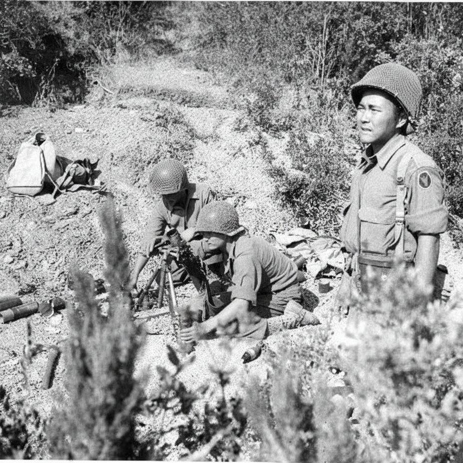 Japanese-American soldiers of Company H, 2nd Battalion, 442