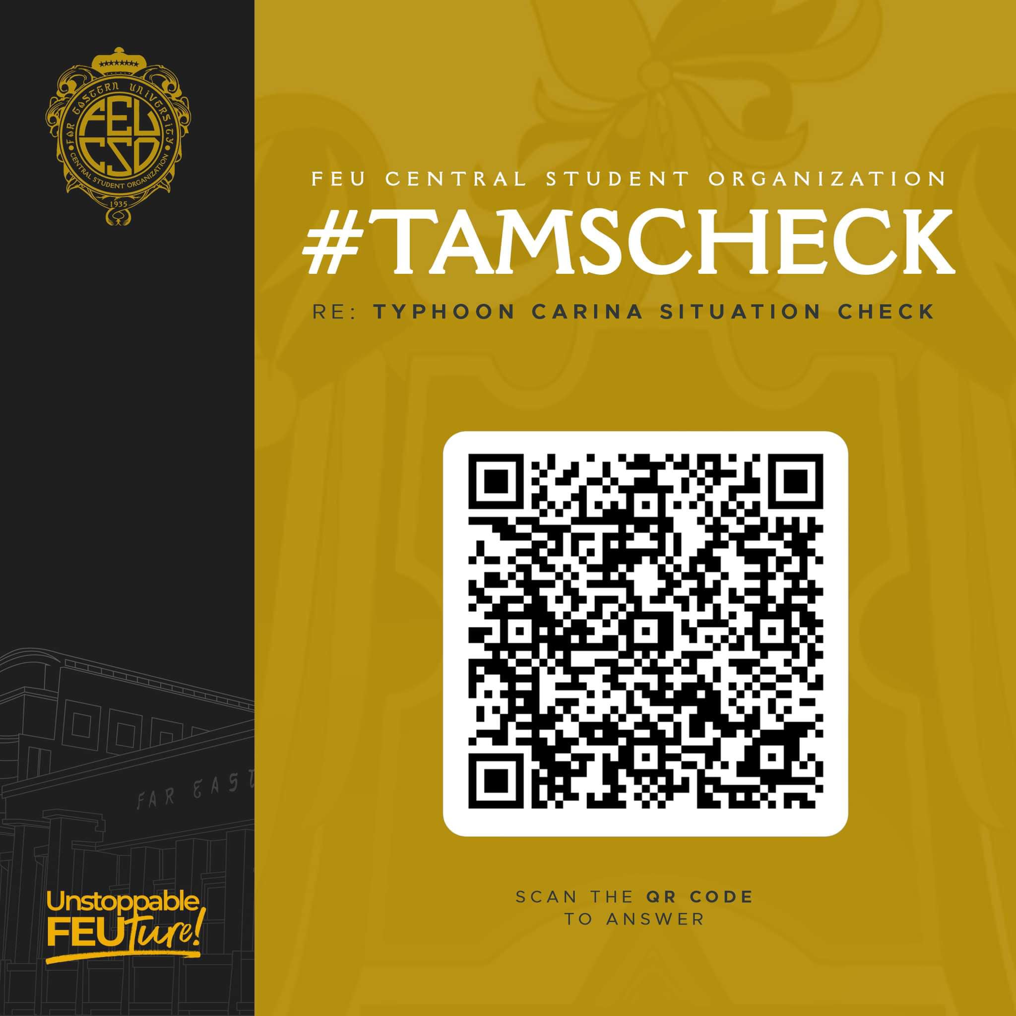 FEU - #TamsCheck | With the aftermath of #CarinaPH the FEU CSO would ...