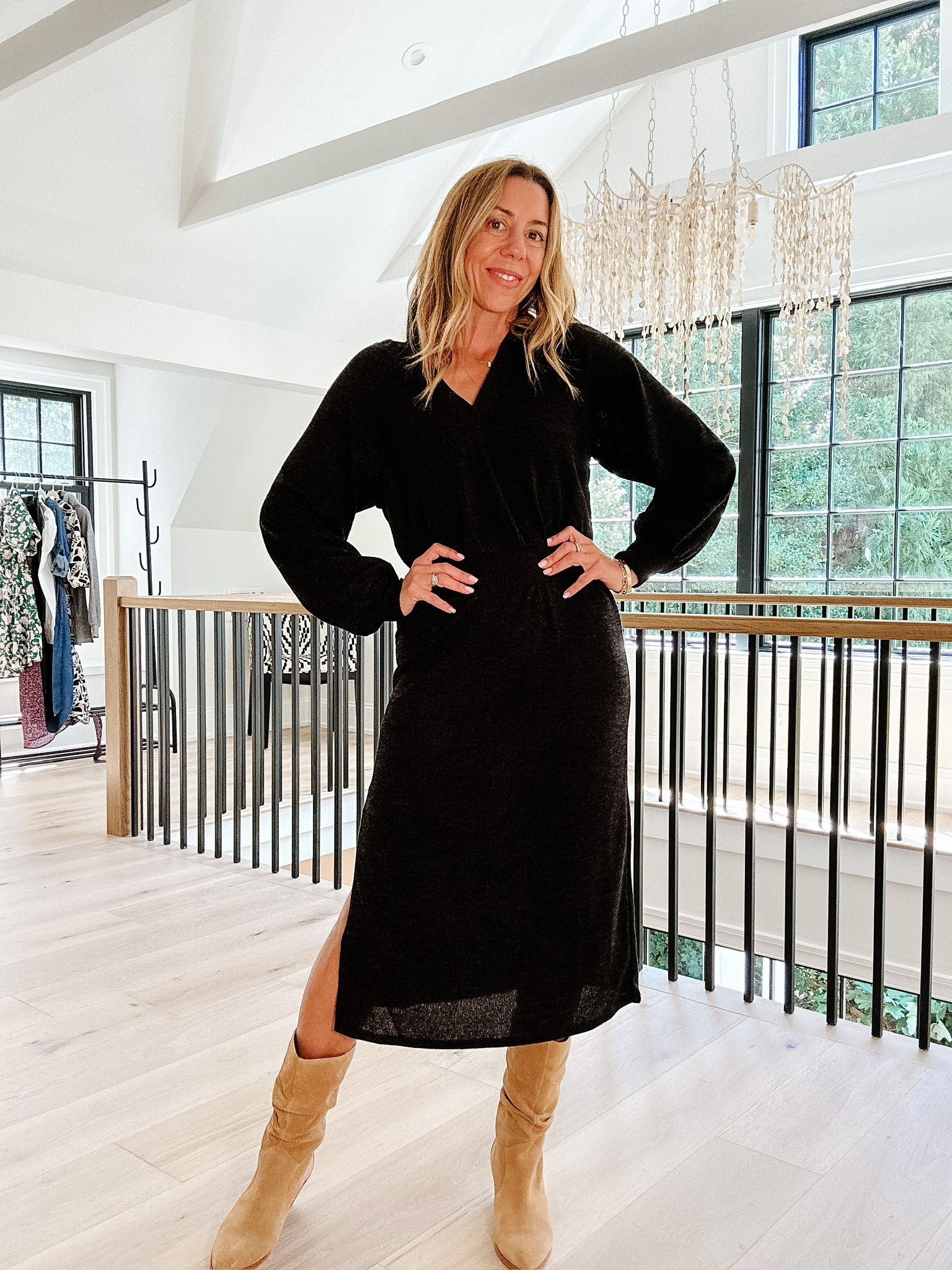 winter sweater dresses Girls Long Lantern Sleeve Pullover Knit Dress, Cozy Midi Black 6 Years Outfits Fashion Nova Clubwear 2025 Hoco&Prom 20% Acryl Color:Pear