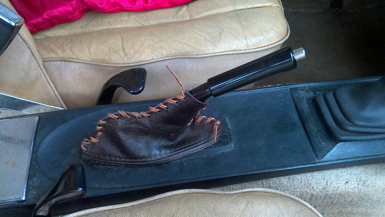 Replacing the hand brake boot on a 62's with a custom made one