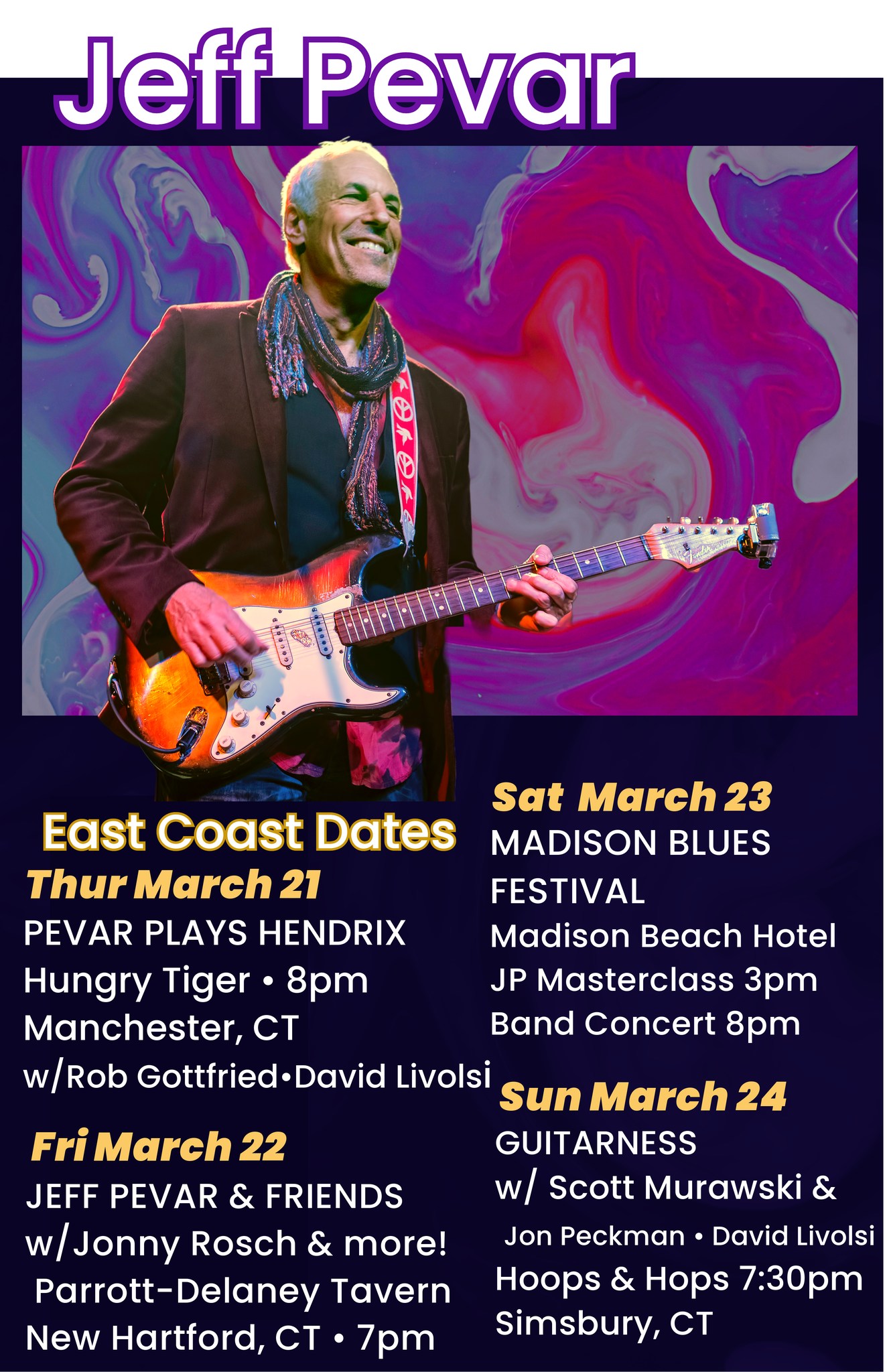 Jeff - ️🥁🎹🎤🎸Excited to be coming east, mid-March for a run of shows ...