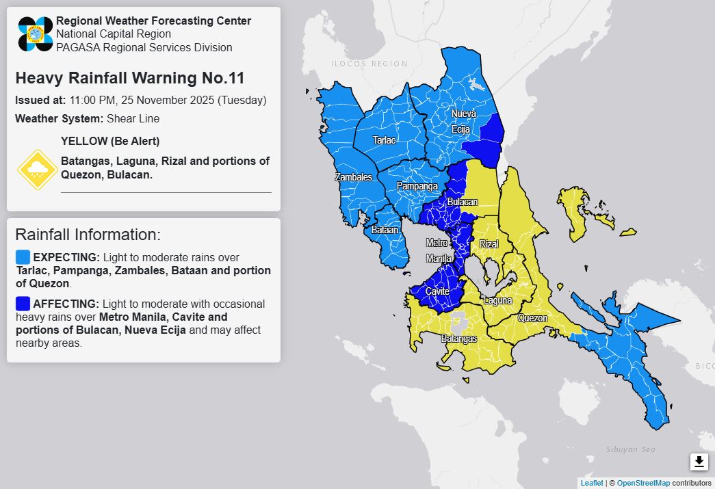 PAGASA-National - Heavy Rainfall Warning No. 11 #NCR_PRSD Weather ...