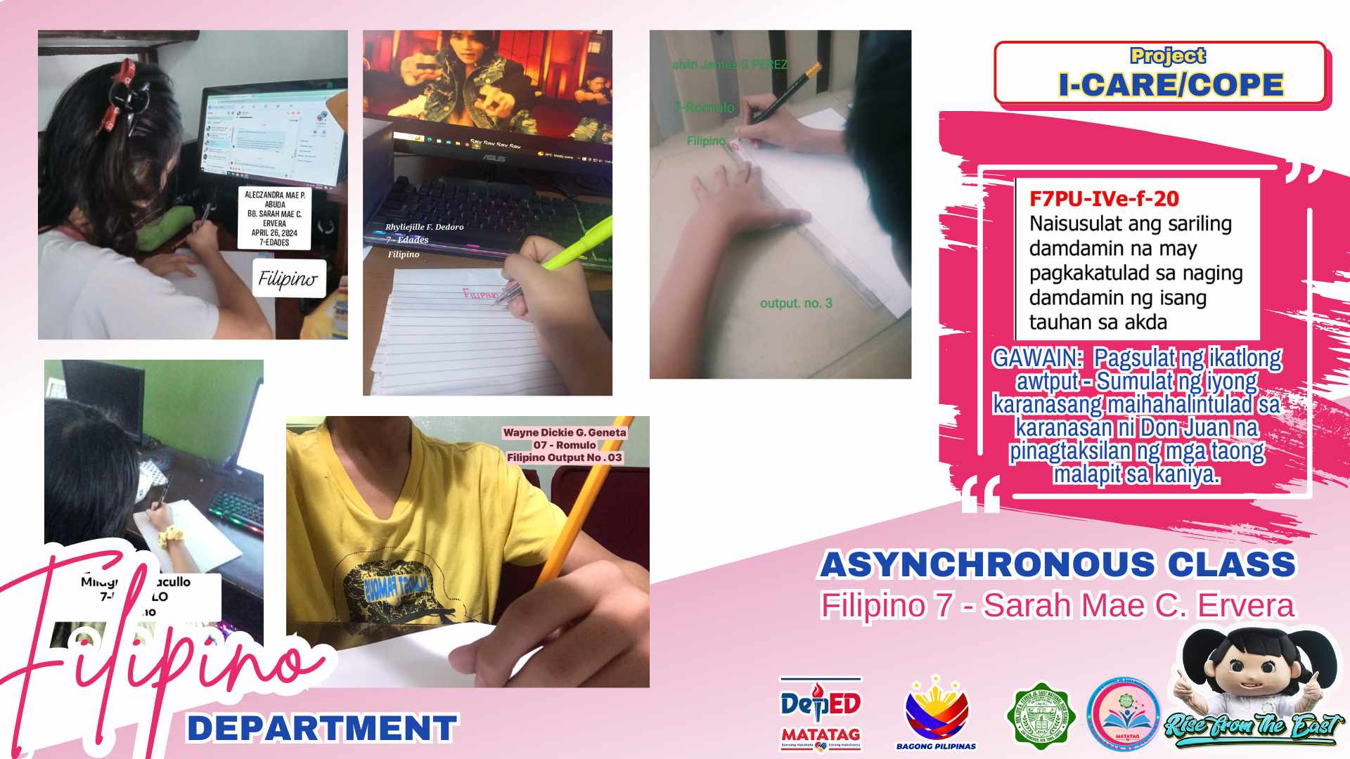Asynchronous Class- Filipino Department #ProjectCOPE... - DepEd Tayo ...