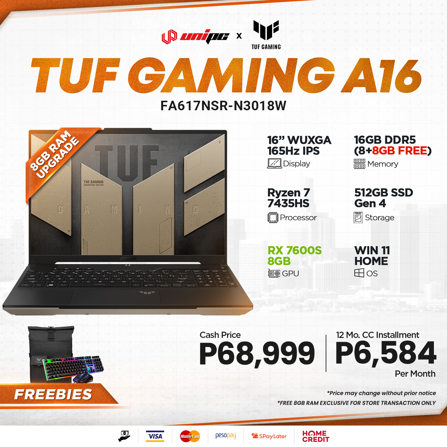 UniPC - Join the AMD team with the ASUS TUF Gaming A16 018W, a fully ...