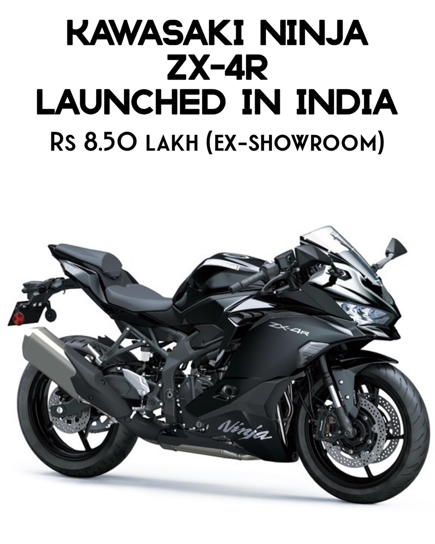 ➡️ Kawasaki ZX-4R launched at ₹ 8.49 lakh (ex-showroom) 》399CC