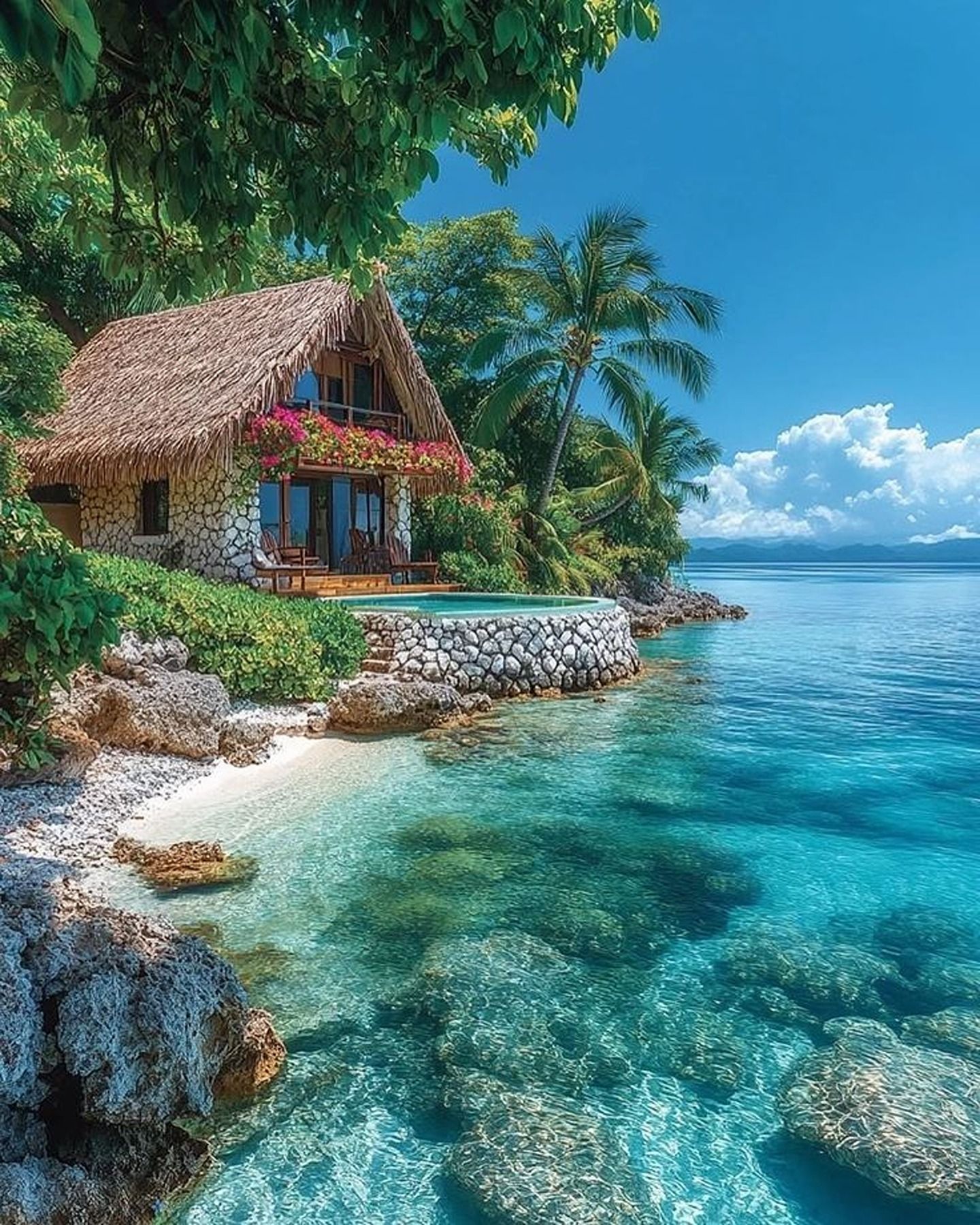 Tropical - Castle House Design with Crystal Blue Water 💖 | Facebook