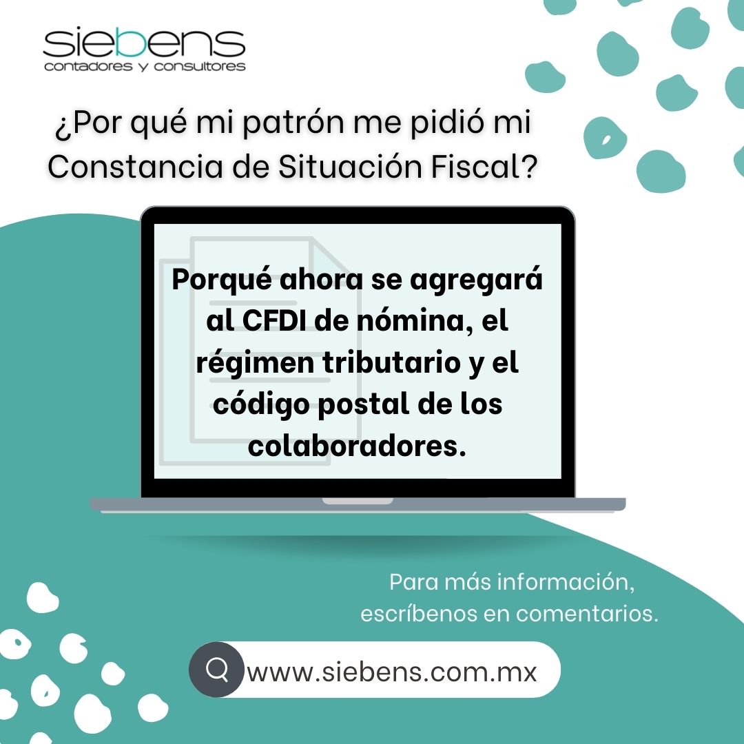 Siebens - ¿Te pidieron tu constancia de Situación Fiscal?😱 👀 A raíz de ...