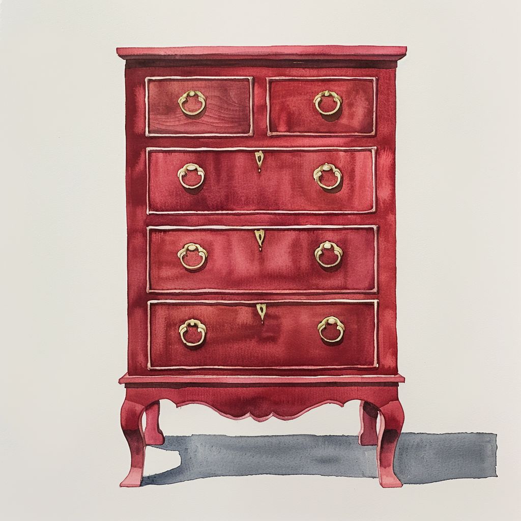 the red dresser Handcrafted Trout Island stylish edge. Penn Dresser, Solid Brown Maple