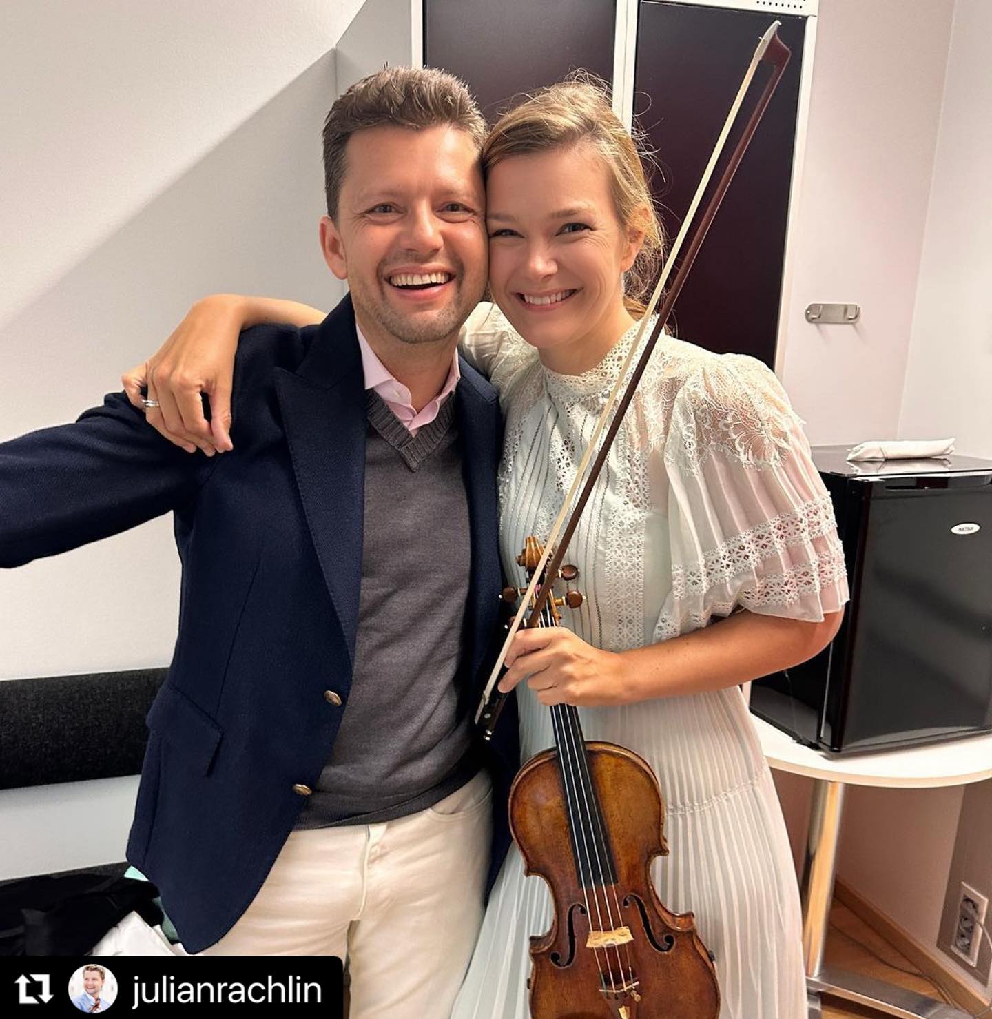 Janine Jansen - Good times with dear friend Julian Rachlin. | Facebook