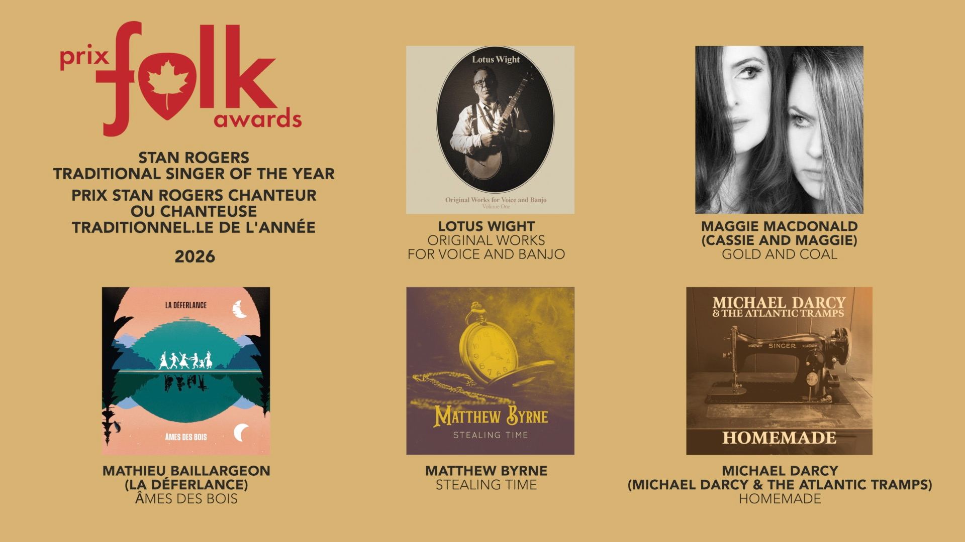 ⭐ 2026 NOMINEES / FINALISTES ⭐ Stan Rogers Traditional Singer of the ...