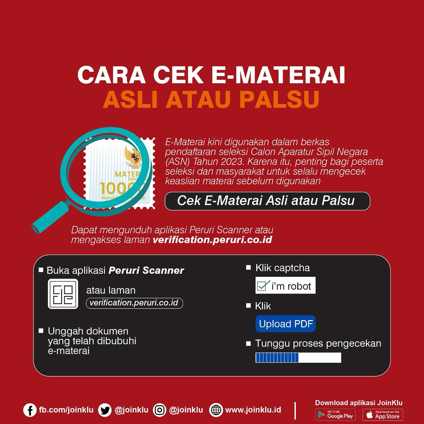 JoinKlu - E-Meterai kini digunakan dalam berkas...