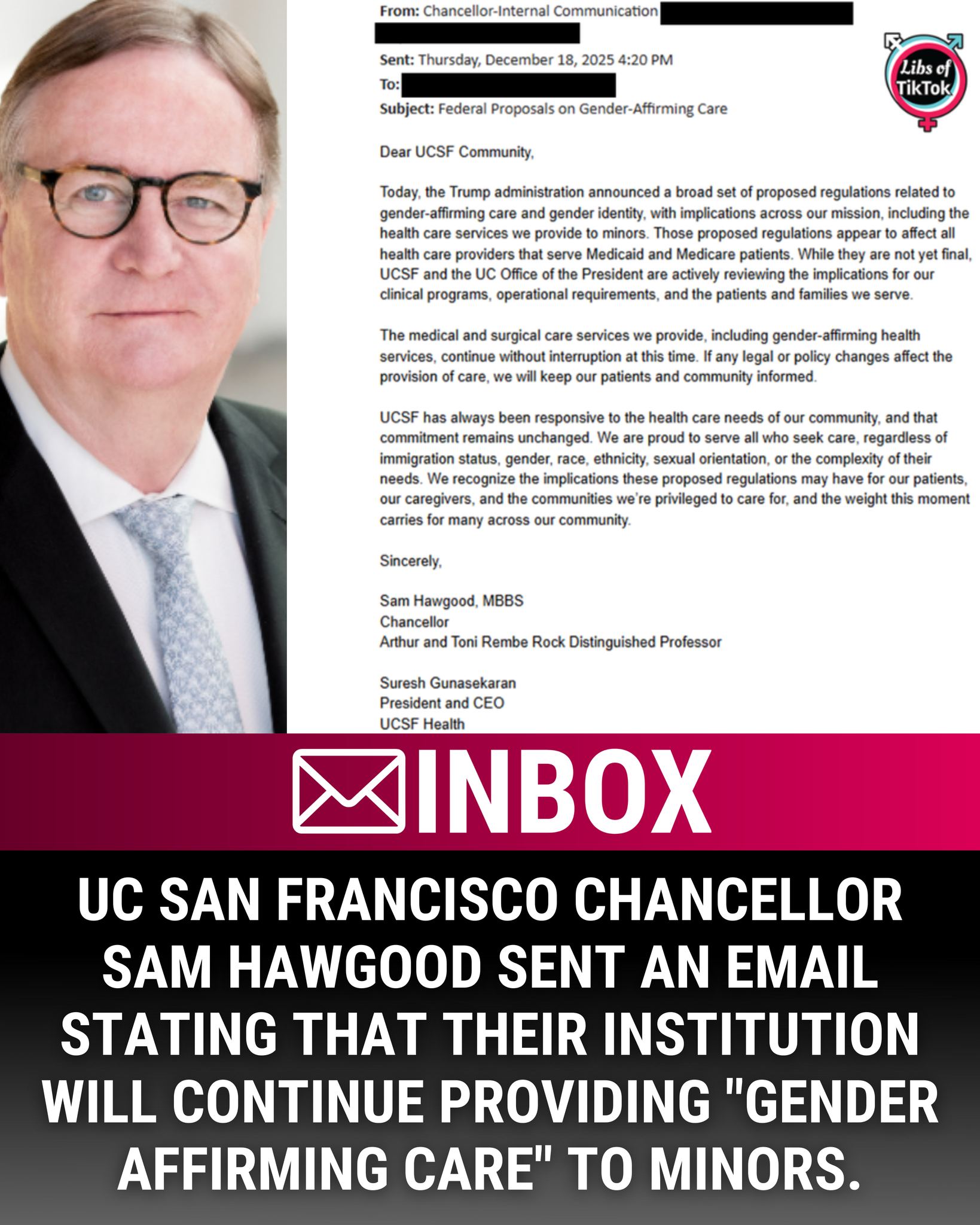 UCSF Chancellor's email: Inbox and updates.
