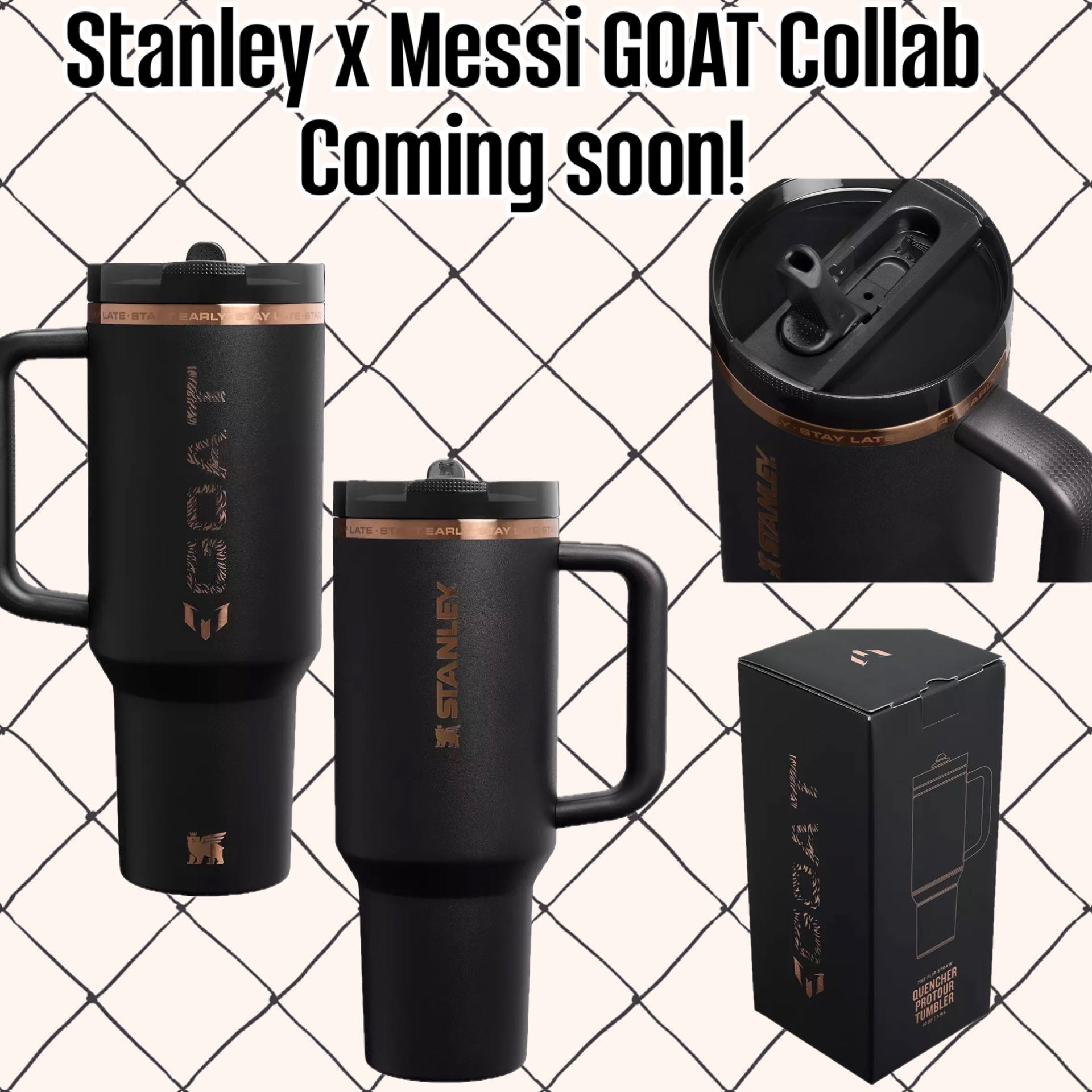 Stanley x Messi GOAT collab. Coming soon. Rumored 12/9. It
