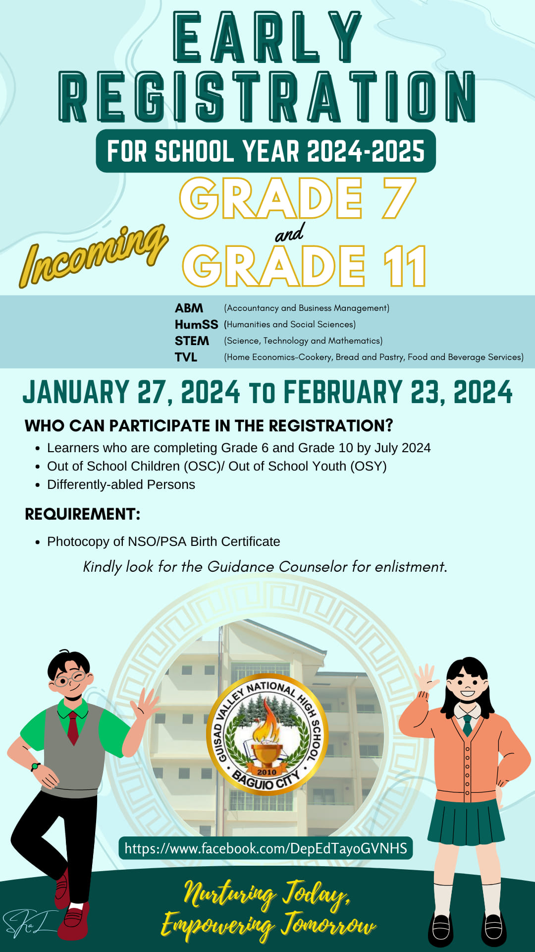 DepEd - EARLY REGISTRATION FOR SCHOOL YEAR 2024-2025 For incoming Grade ...