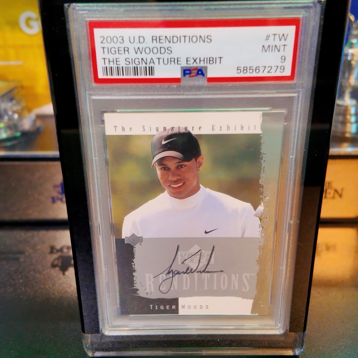2003 Upper Deck Renditions — “Signature Exhibit” Tiger Woods • On