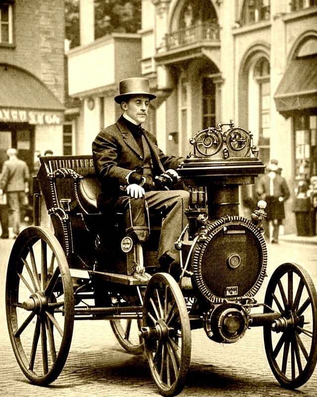 Petal - This image features one of the earliest working automobiles, a ...