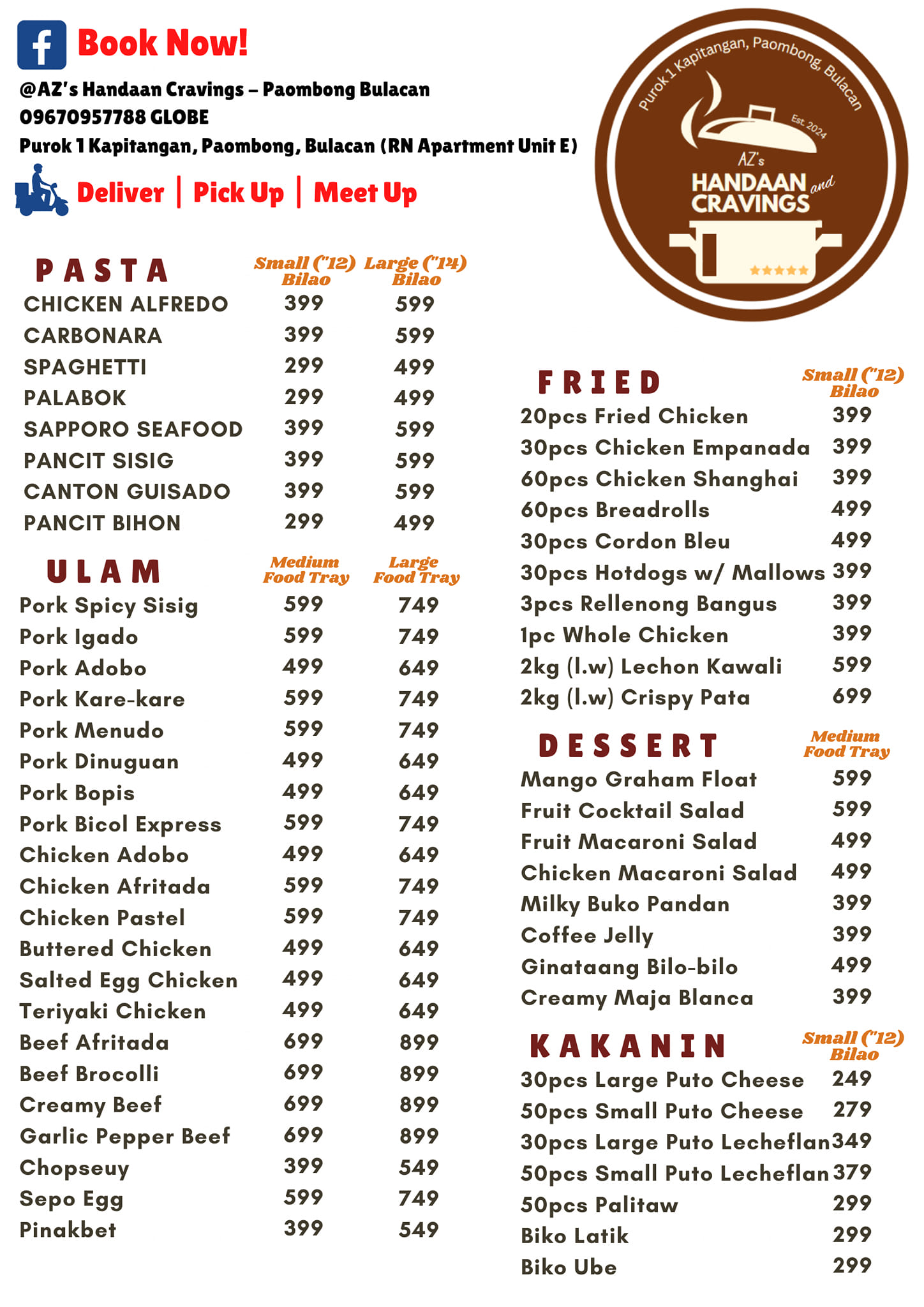 ***UPDATED MENU PLEASE CHECK THESE... - ZA Financing and Shop
