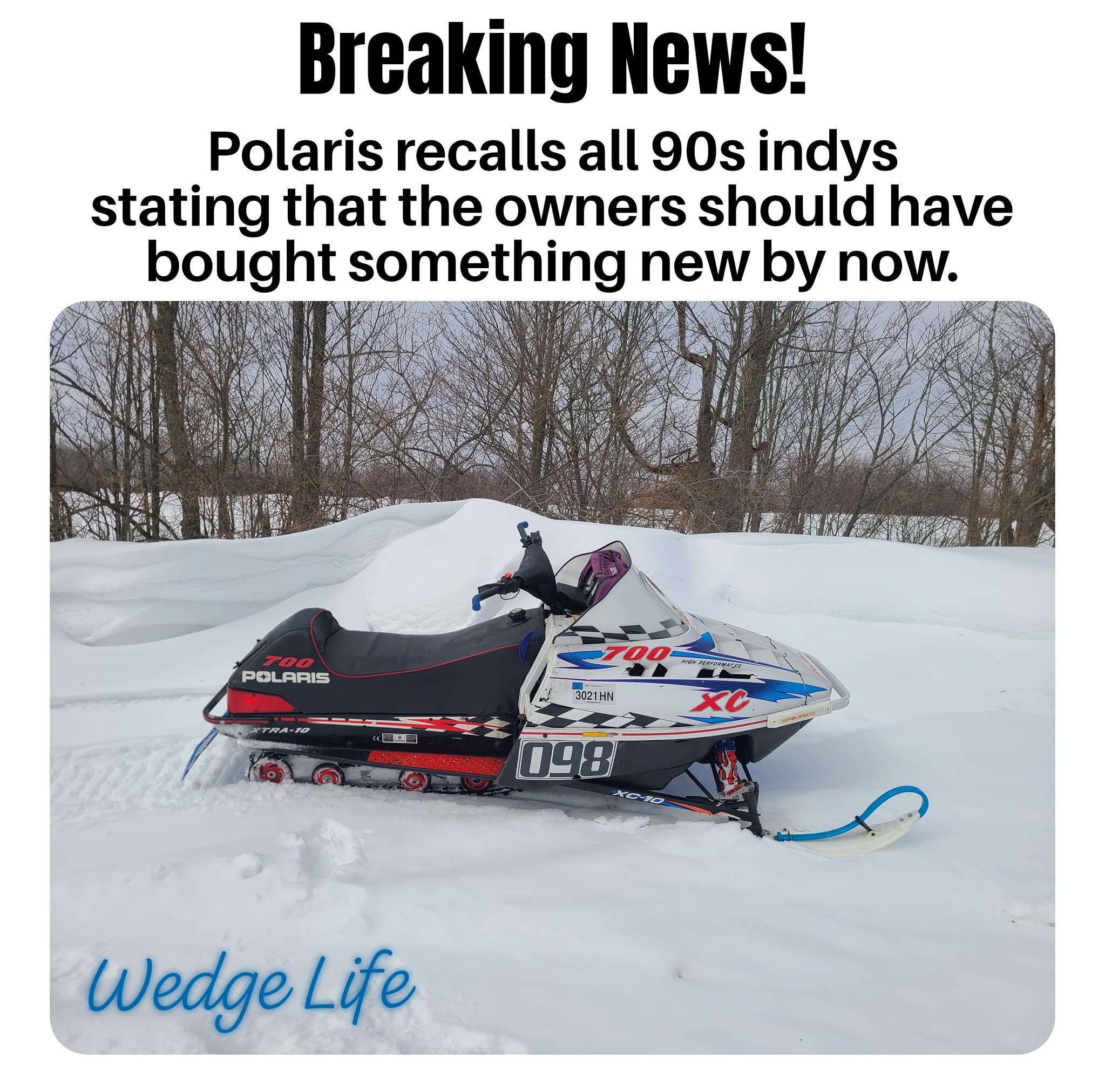 Classic wooden sled for winter transportation