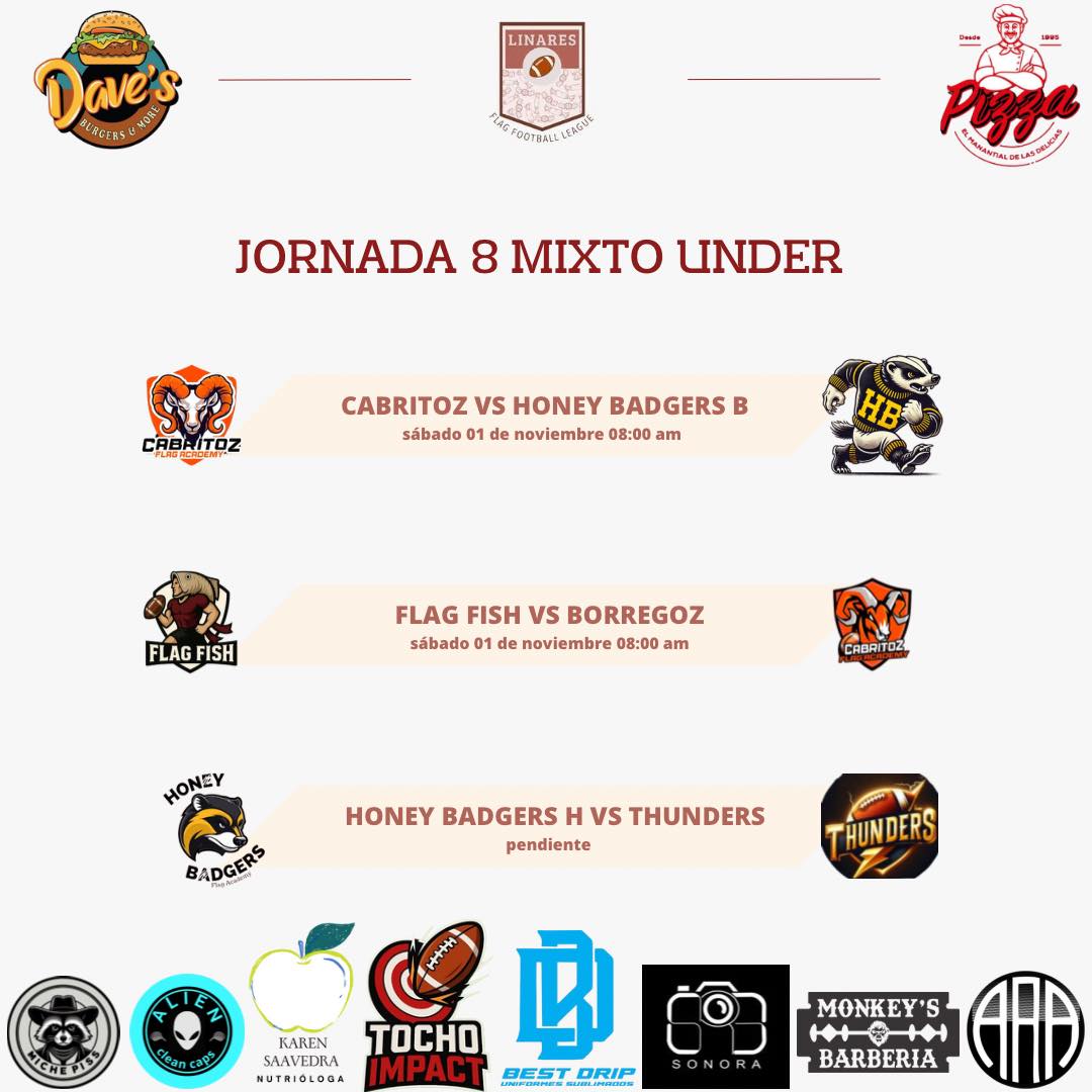🏈 Jornada Varonil, Femenil, Mixto... - Liga Flag Football Lin | Facebook