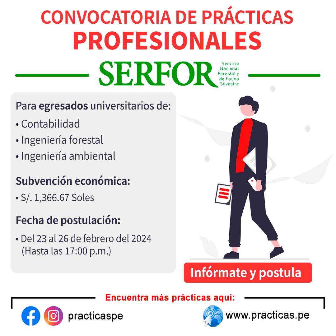 Prácticas - Realiza tus Prácticas en SERFOR 👉Más información en↷ https ...