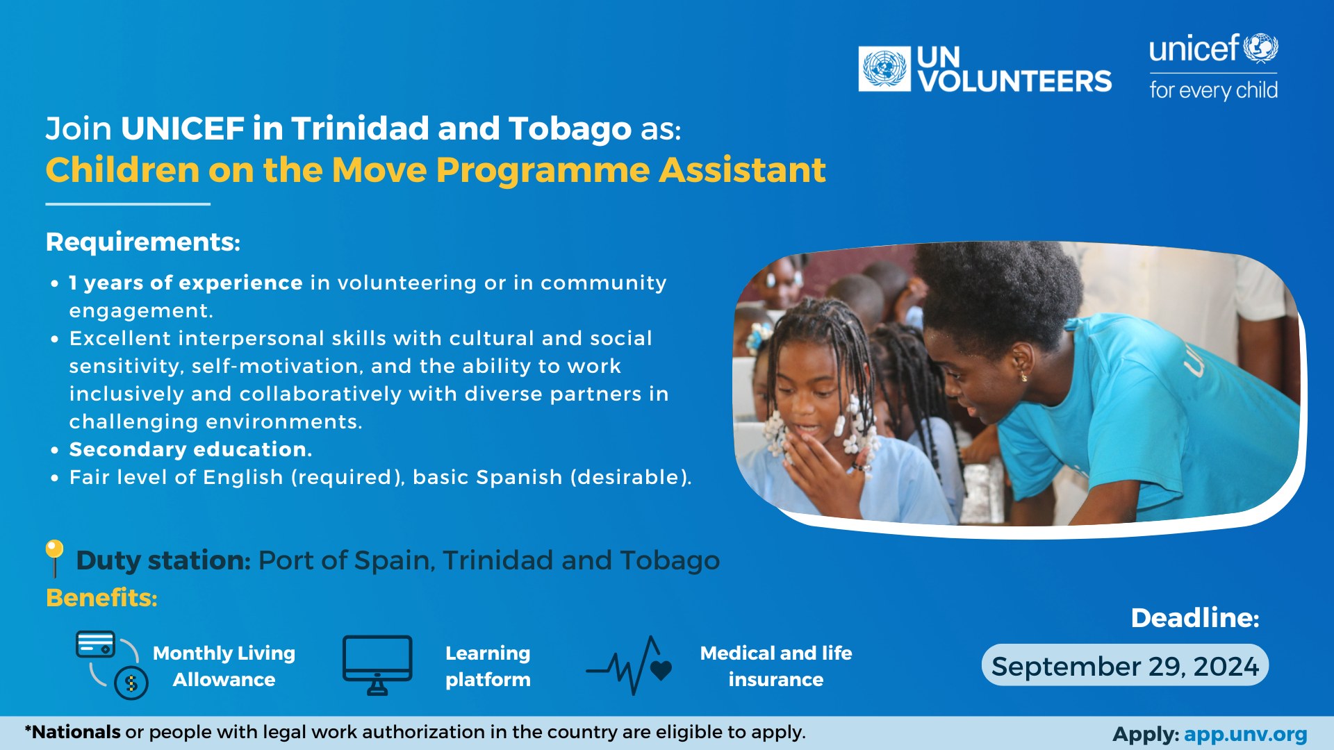 Voluntarios - Join UNICEF Trinidad and Tobago as Children on the Move ...