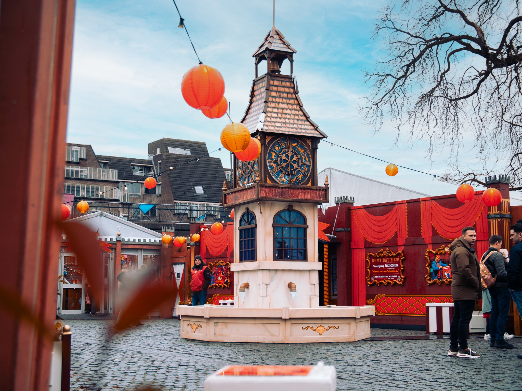 St Nicholas Square village display with custom tower