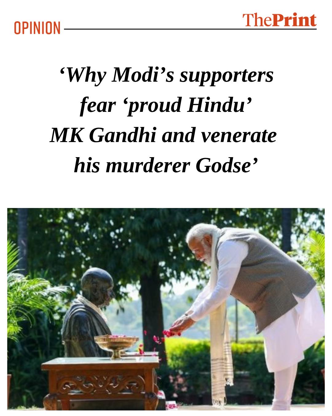 ThePrint - 'First of all, the attempts to vilify Gandhiji... | Facebook