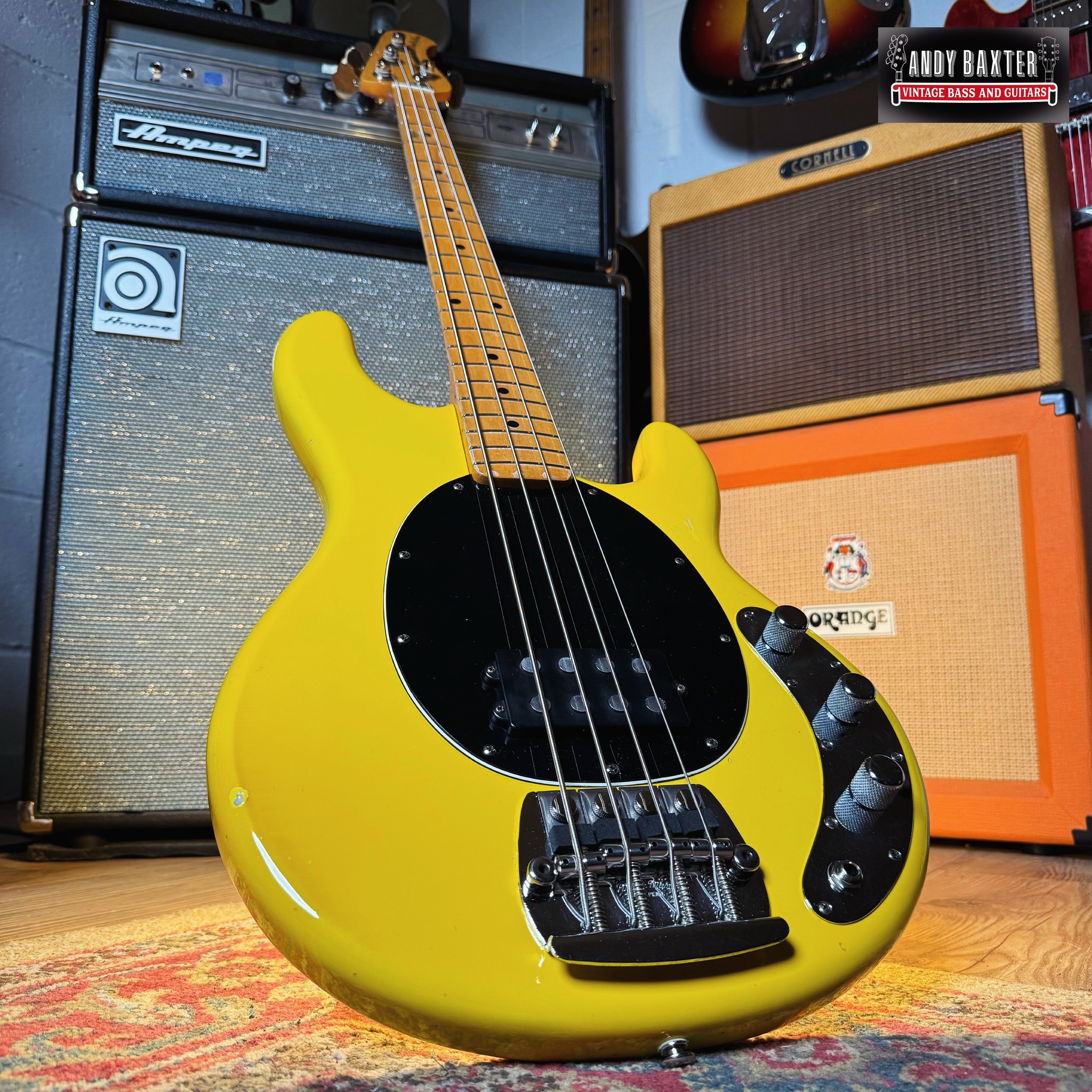 A 1987 Music Man Stingray with a Honeyburst finish. @bass_frontiers