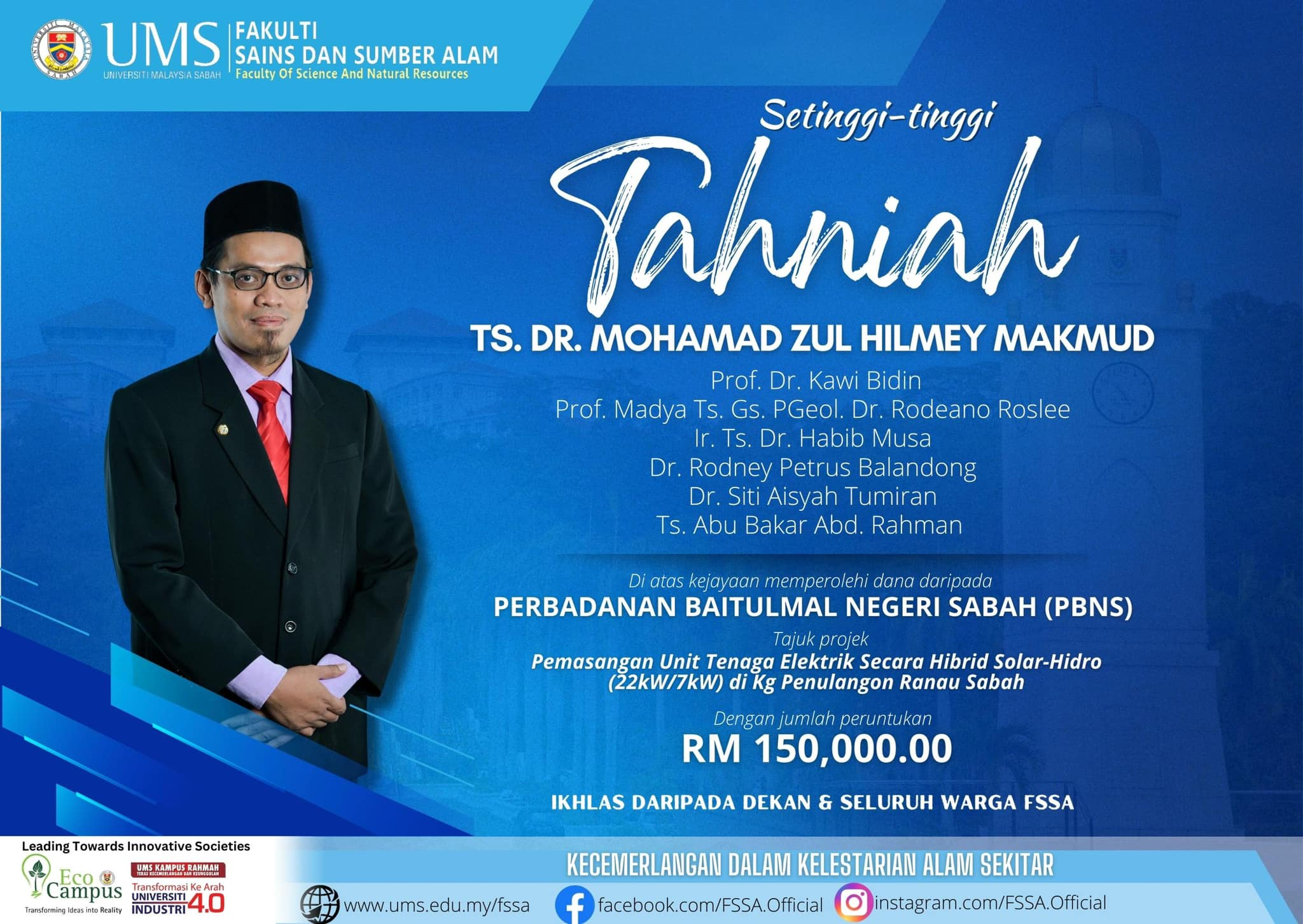 Setinggi-tinggi tahniah... - Fakulti Sains Dan Sumber Alam