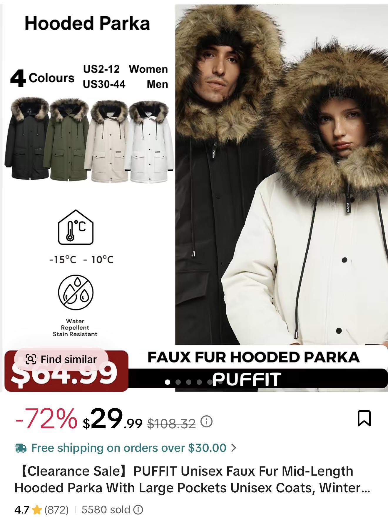 Hooded Faux Fur Jacket from Simply Me Boutique