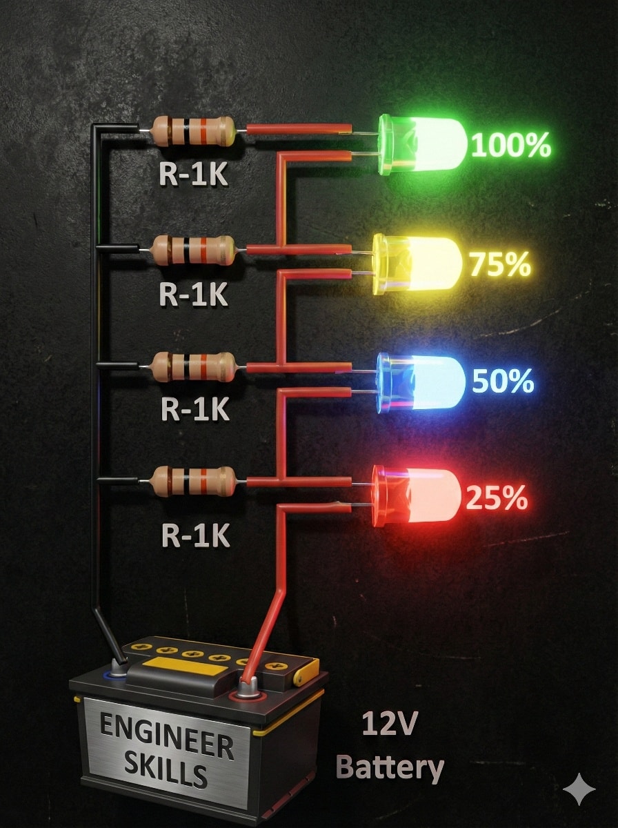 Engineer skills - Battery Level Indicator Circuit | Facebook