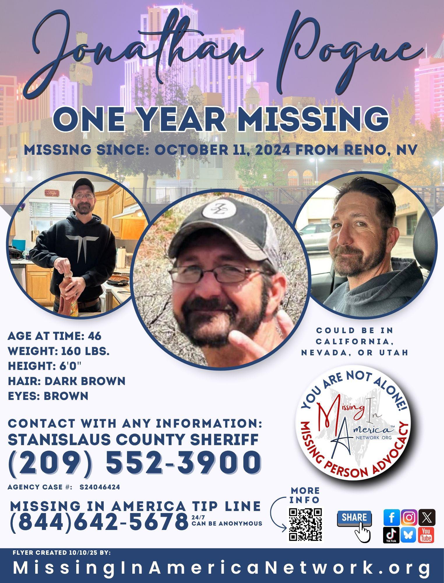 💙 ONE YEAR MISSING – HELP... - Missing In America Network | Facebook