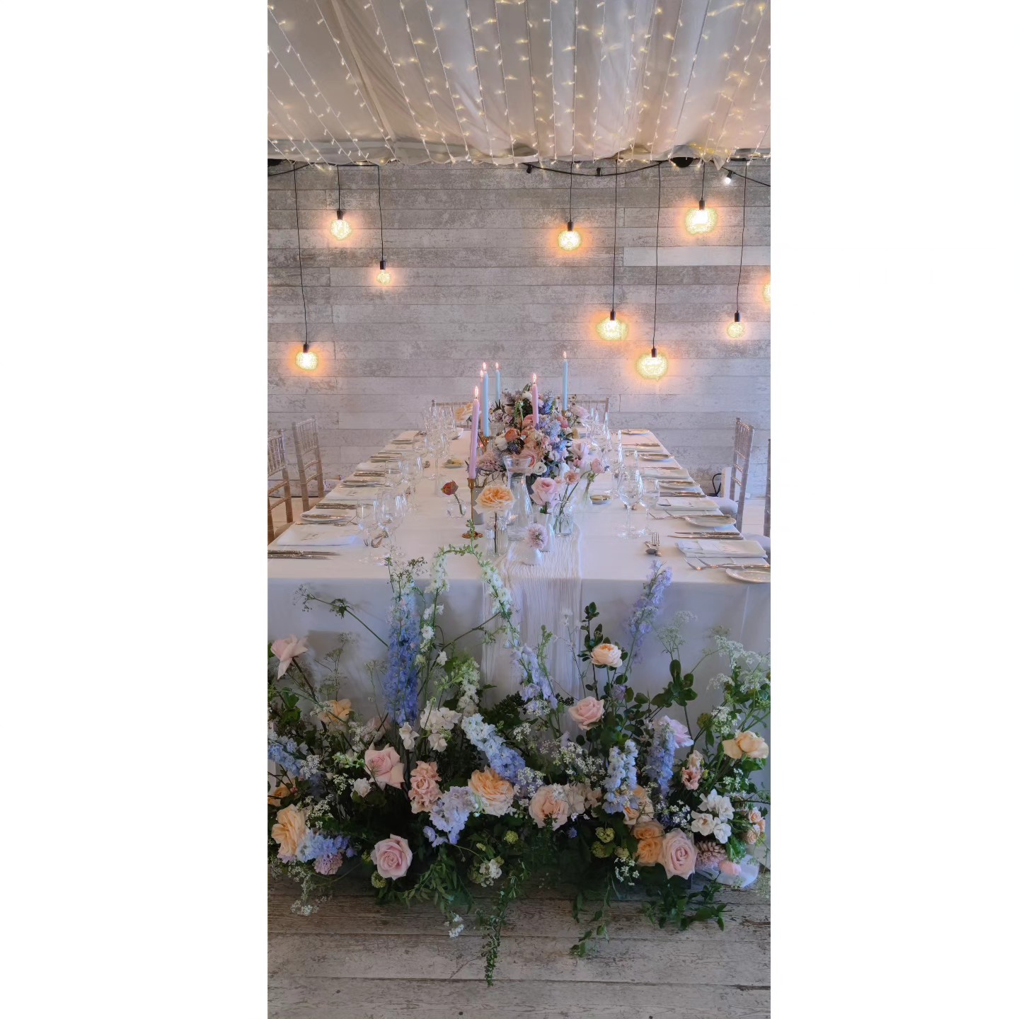 Wallflower - A top table of dreams filled with flowers. All the 