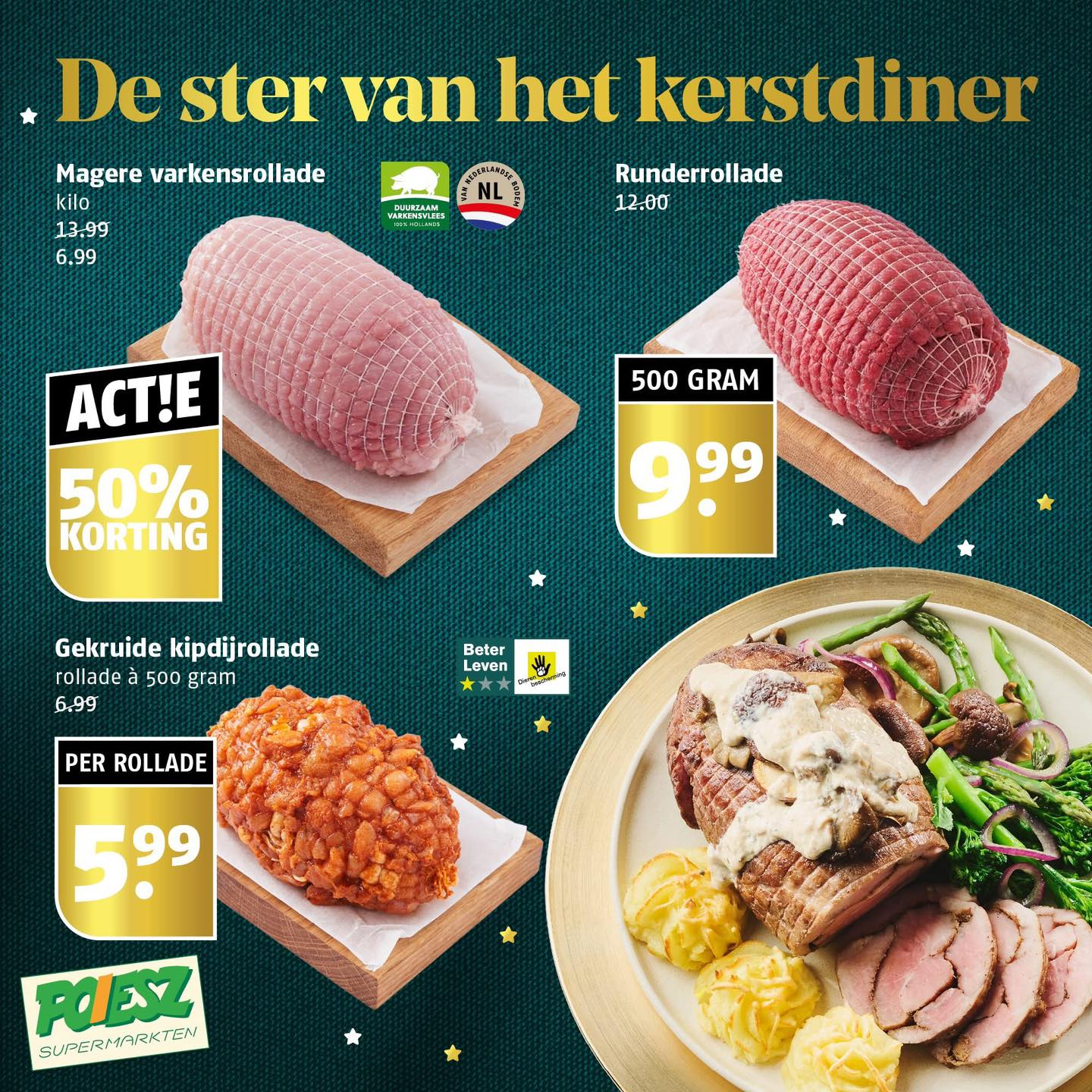 Poiesz - De ster van het kerstdiner: rollade! Alle drie de soorten ...