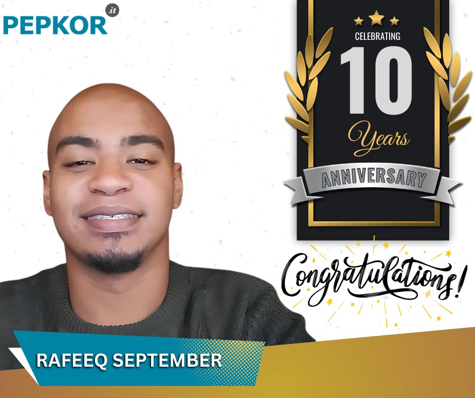 Pepkor - 🎉 Cheers to Rafeeq for reaching an incredible 10-year ...