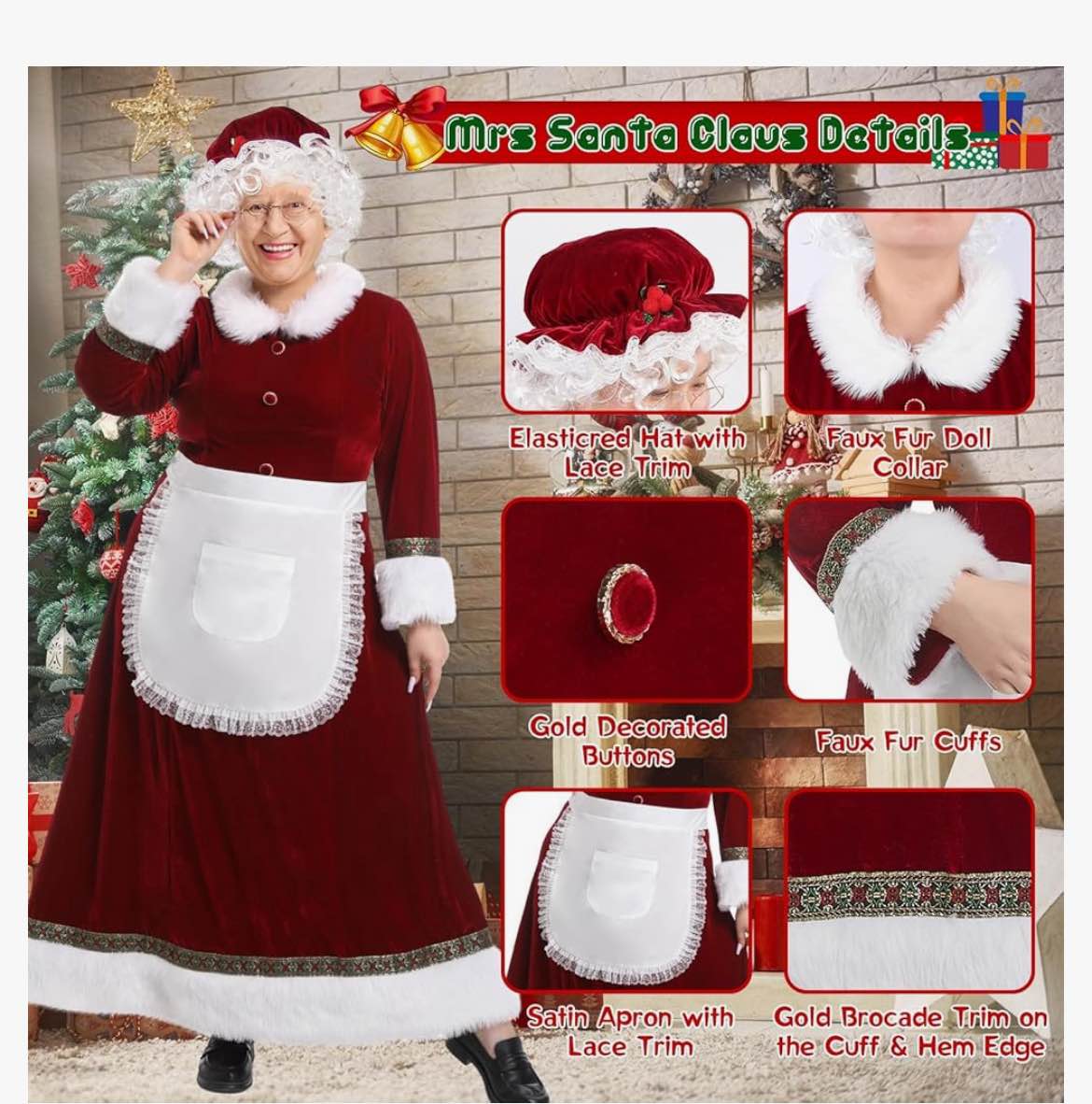 Disfraz De Navidad Para Mujer – Vestido De Papá Noel Rojo Con Gorro, Cinturón, Guantes Y Calcetines, Perfecto Para Fiestas Y Cosplay