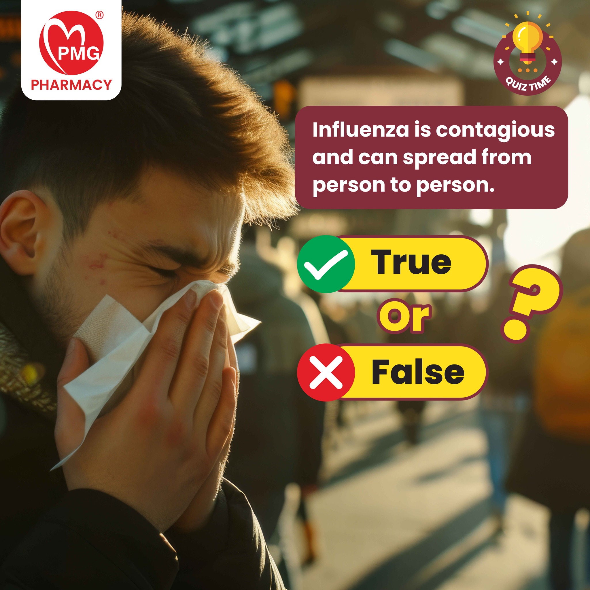 PMG - 🦠 QUIZ TIME🦠 Influenza, commonly known as the flu, is a viral ...