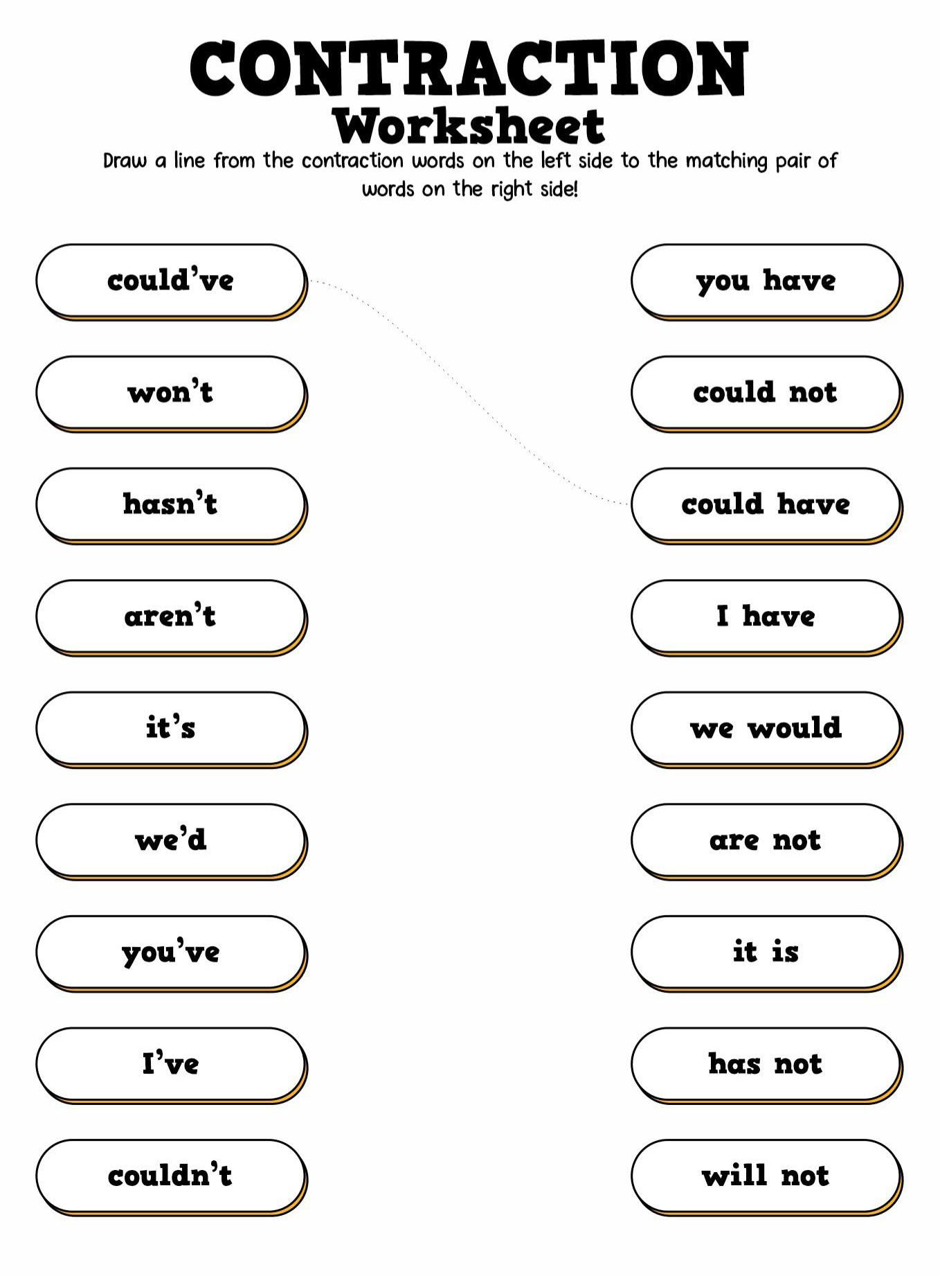 Primary - Contraction Worksheet !!!! | Facebook