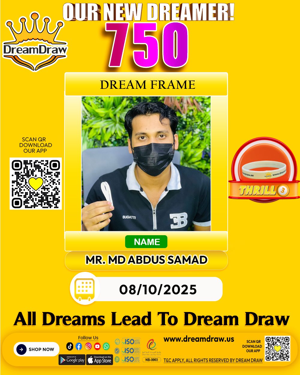 Dream - Huge congratulations to MR. MD ABDUS SAMAD for receiving a 750 ...