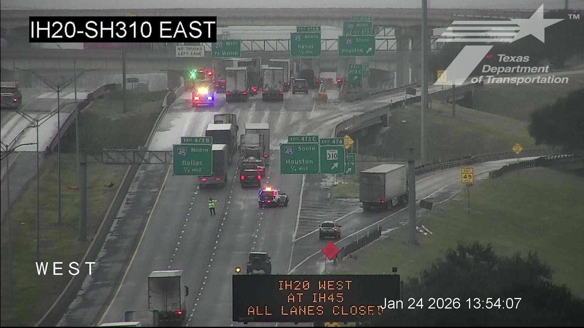 Major Freeway Accident Involving fire Engine and tree trimming Truck